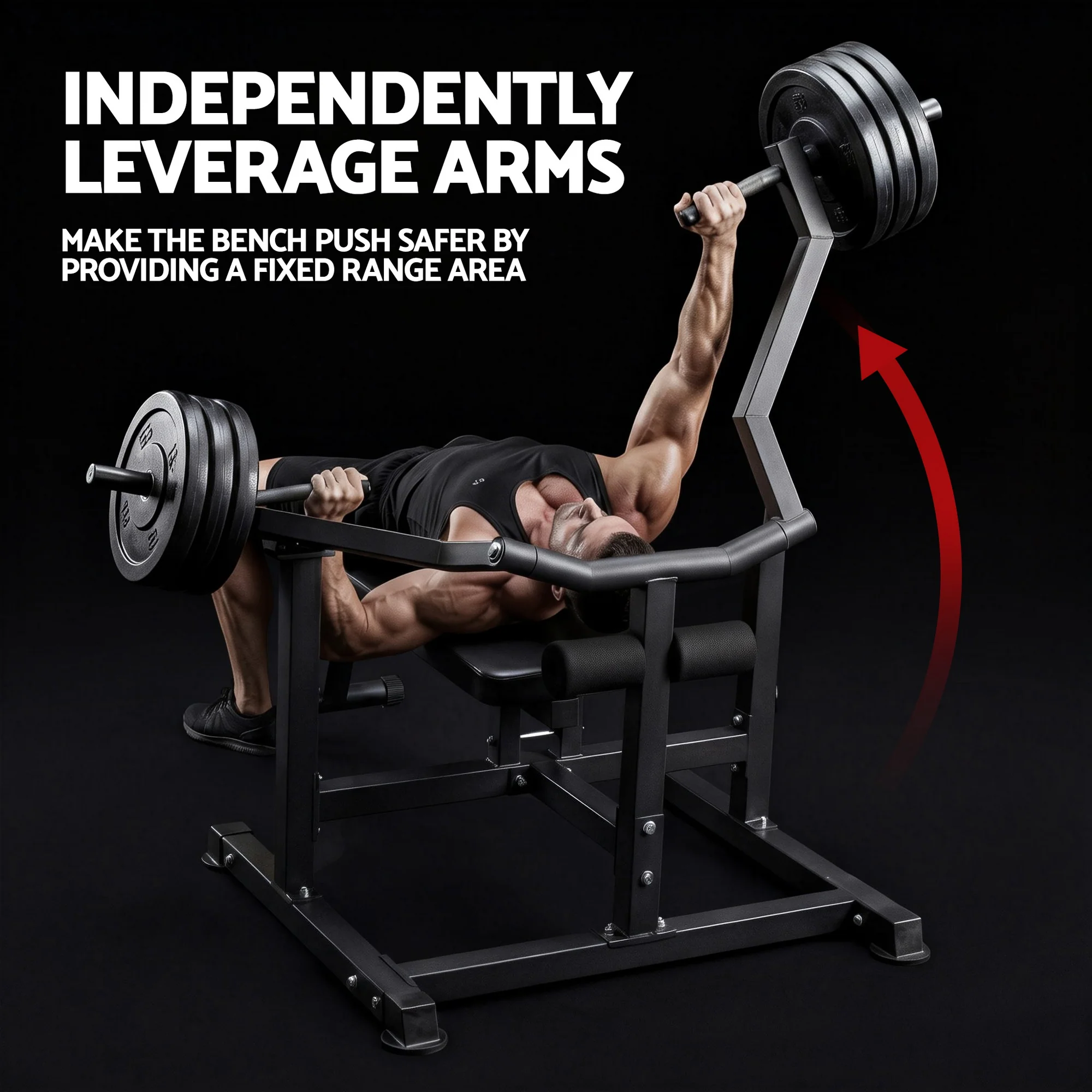 Everfit Chest Press Machine Home Gym Equipment Folding Workout Bench with Independent Arms Black - Image 6