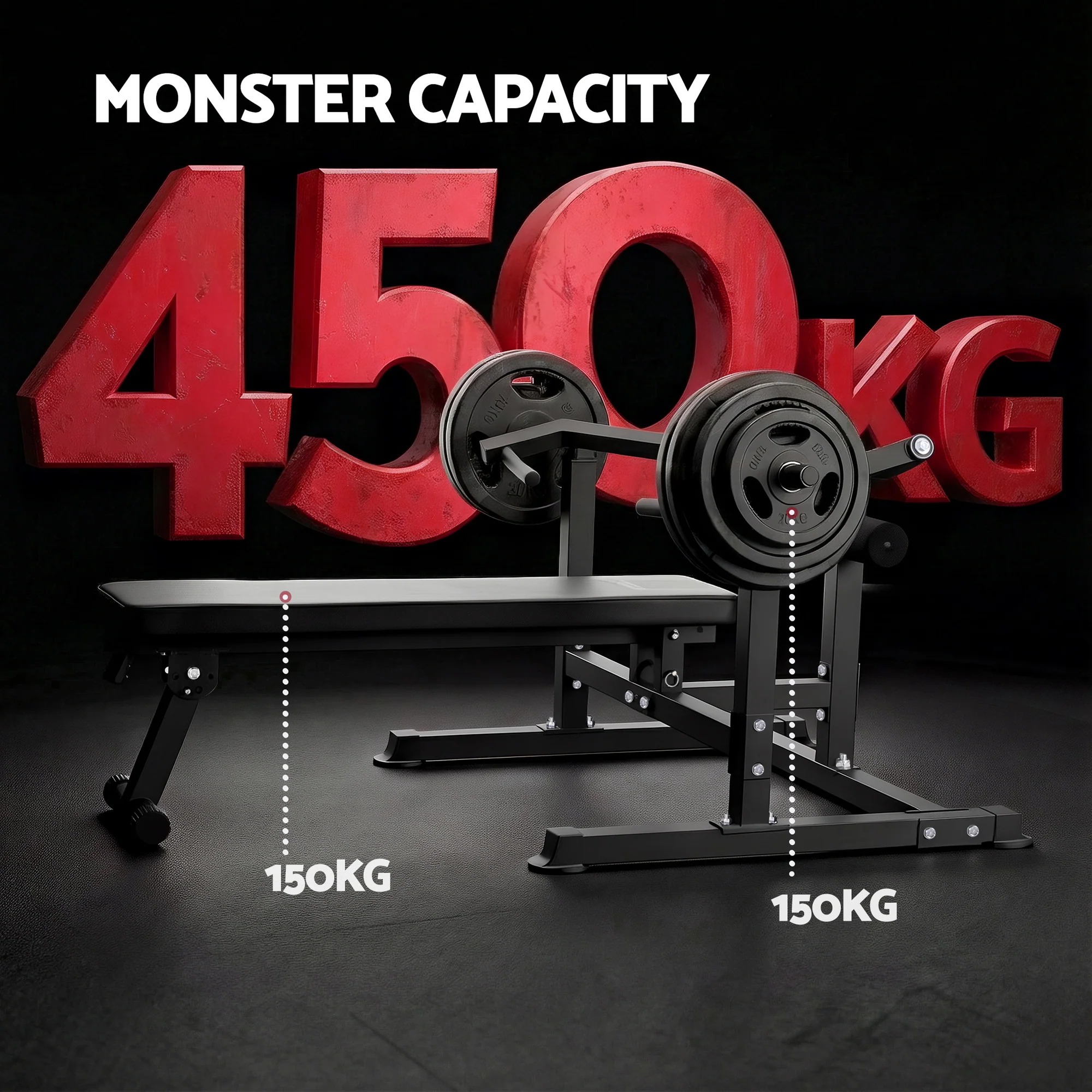 Everfit Chest Press Machine Home Gym Equipment Folding Workout Bench with Independent Arms Black - Image 7