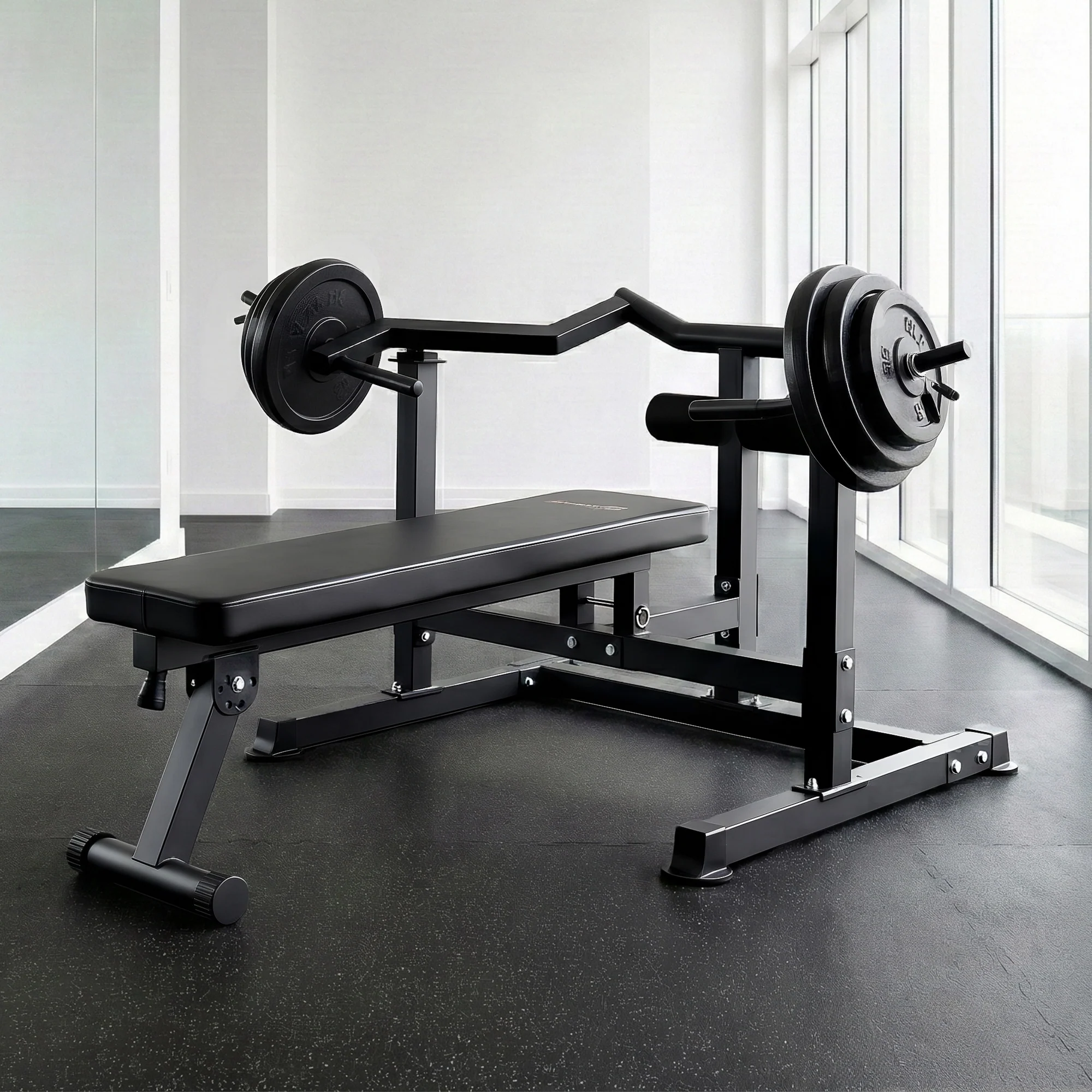 Everfit Chest Press Machine Home Gym Equipment Folding Workout Bench with Independent Arms Black - Image 8