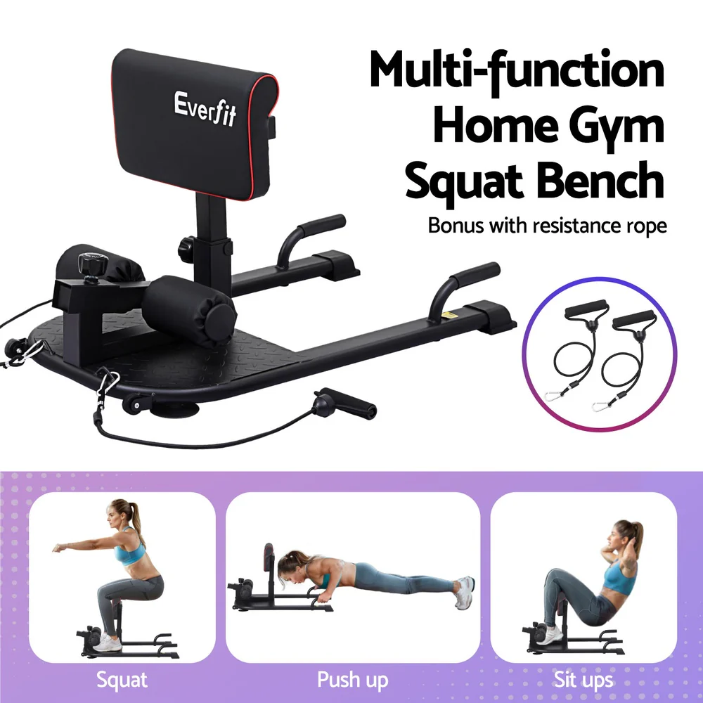 Everfit Deep Sissy Squat Weight Bench Adjustable Leg Extension Strength Training - Image 5
