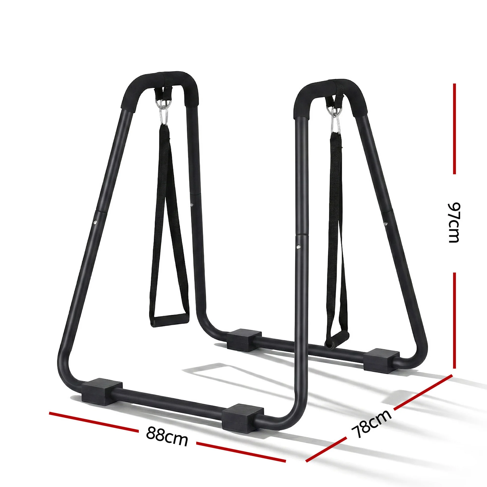 Everfit Dip Station Parallel Bars Heavy Duty Home Gym Stand Calisthenics Black - Image 2