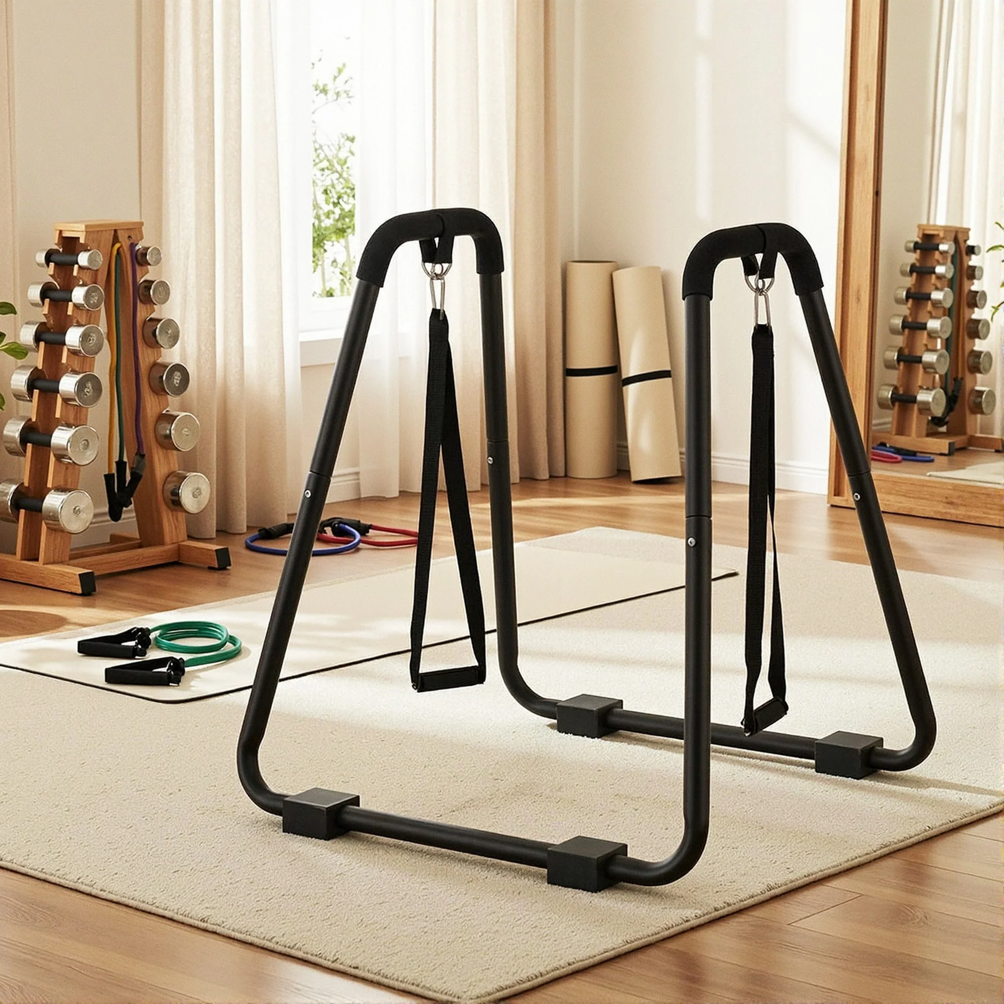 Everfit Dip Station Parallel Bars Heavy Duty Home Gym Stand Calisthenics Black - Image 8