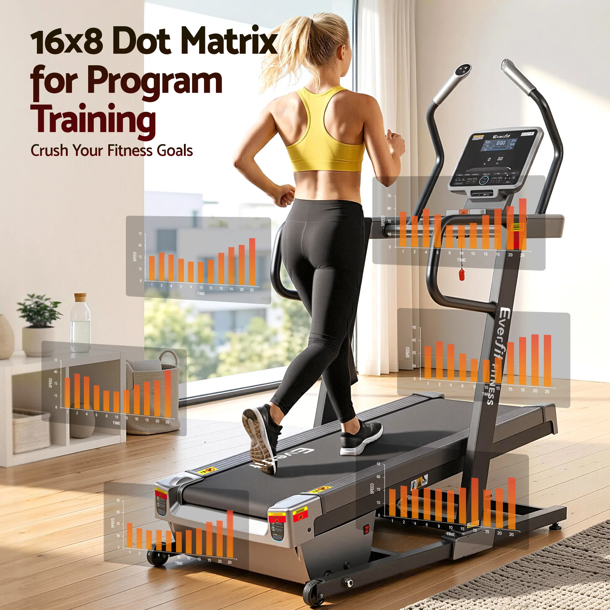 Everfit Treadmill Electric Incline Trainer Professional Home Gym Fitness Machine - Image 4