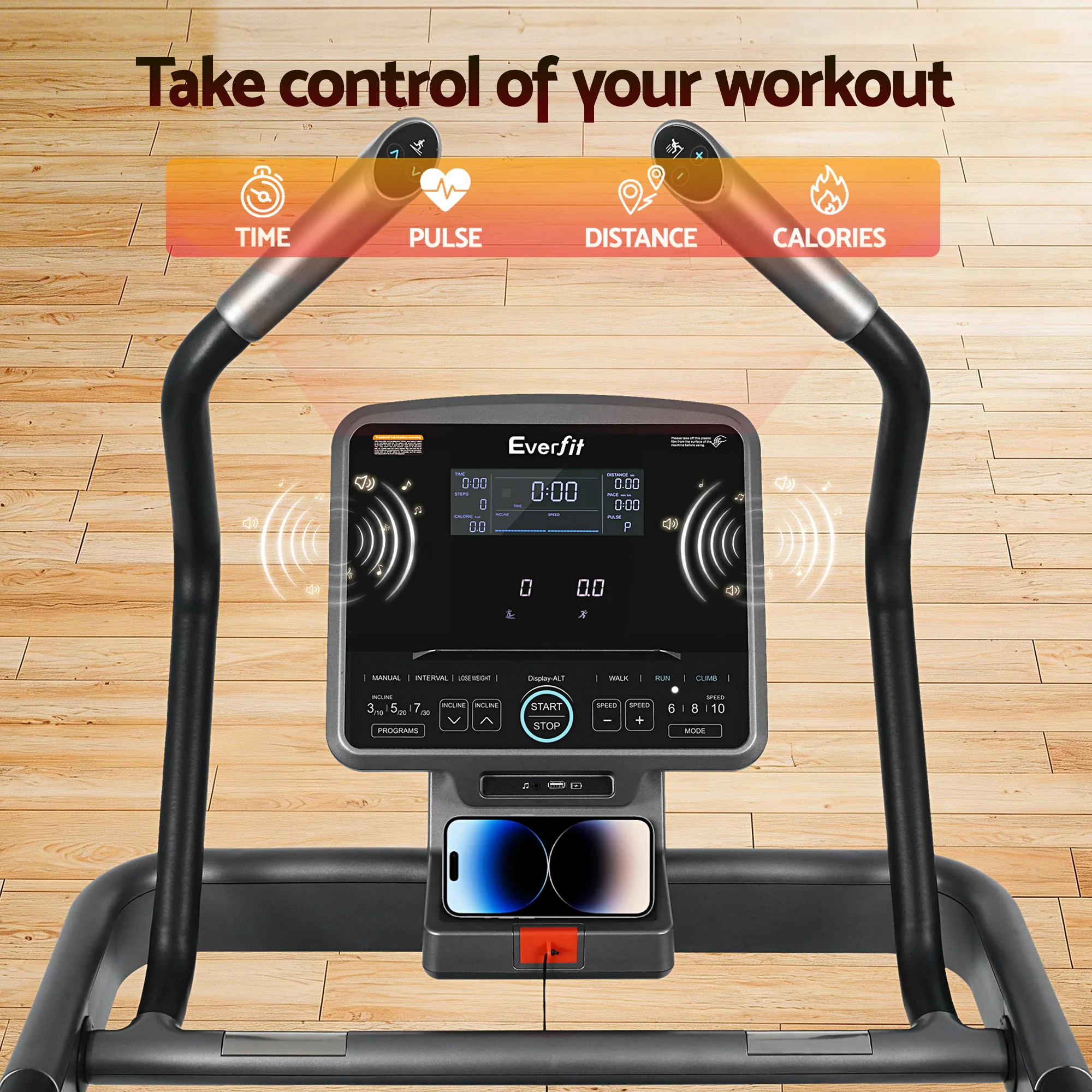 Everfit Treadmill Electric Incline Trainer Professional Home Gym Fitness Machine - Image 7