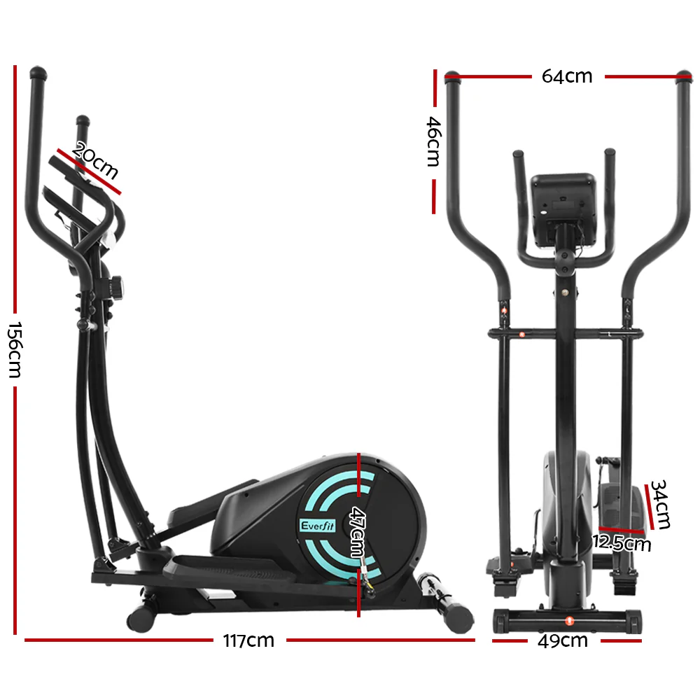 Everfit Exercise Bike Elliptical Cross Trainer Home Gym Fitness Machine 100kg - Image 2