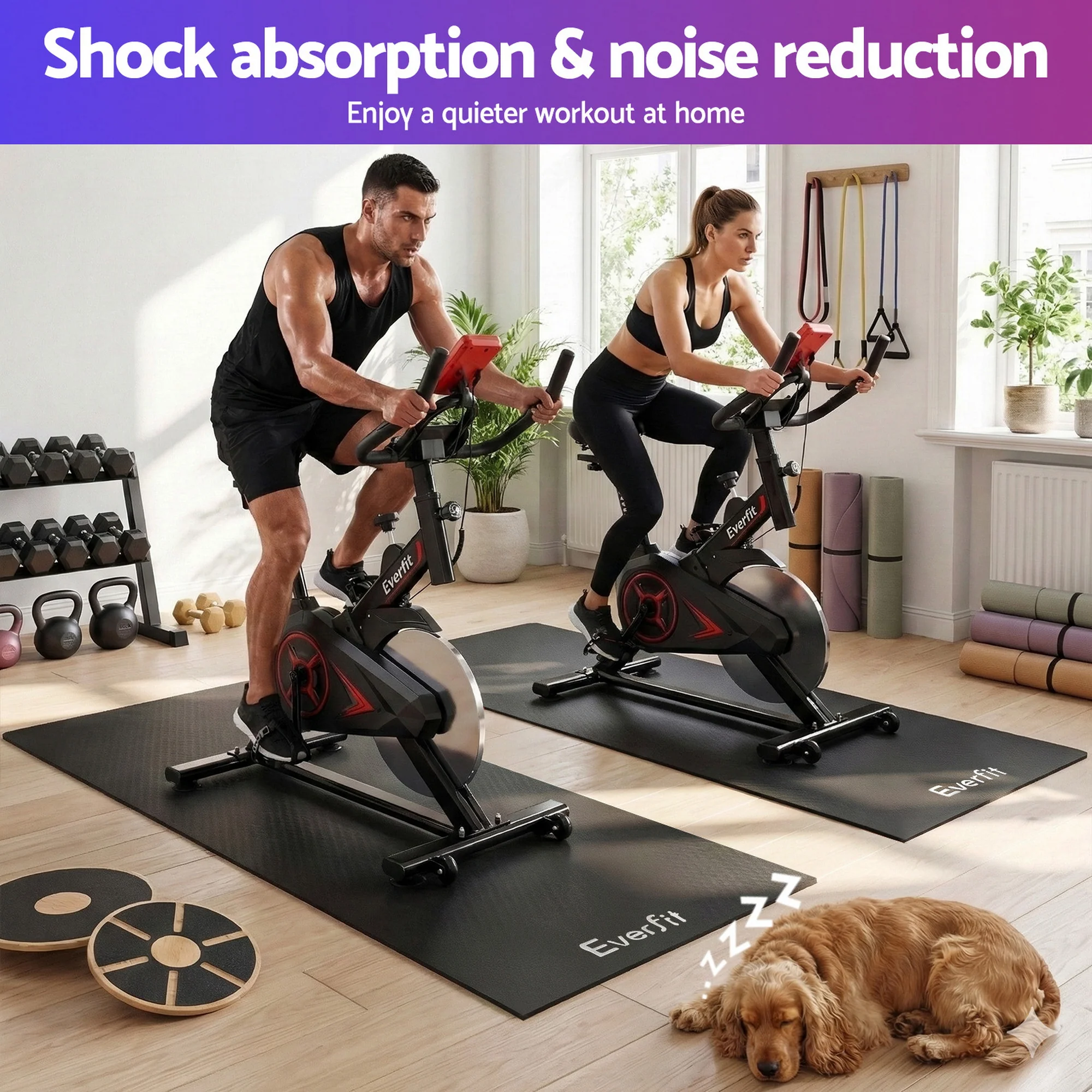 Everfit Exercise Equipment Mat Treadmill Floor Rug Home Gym Fitness Yoga 1.8M - Image 6