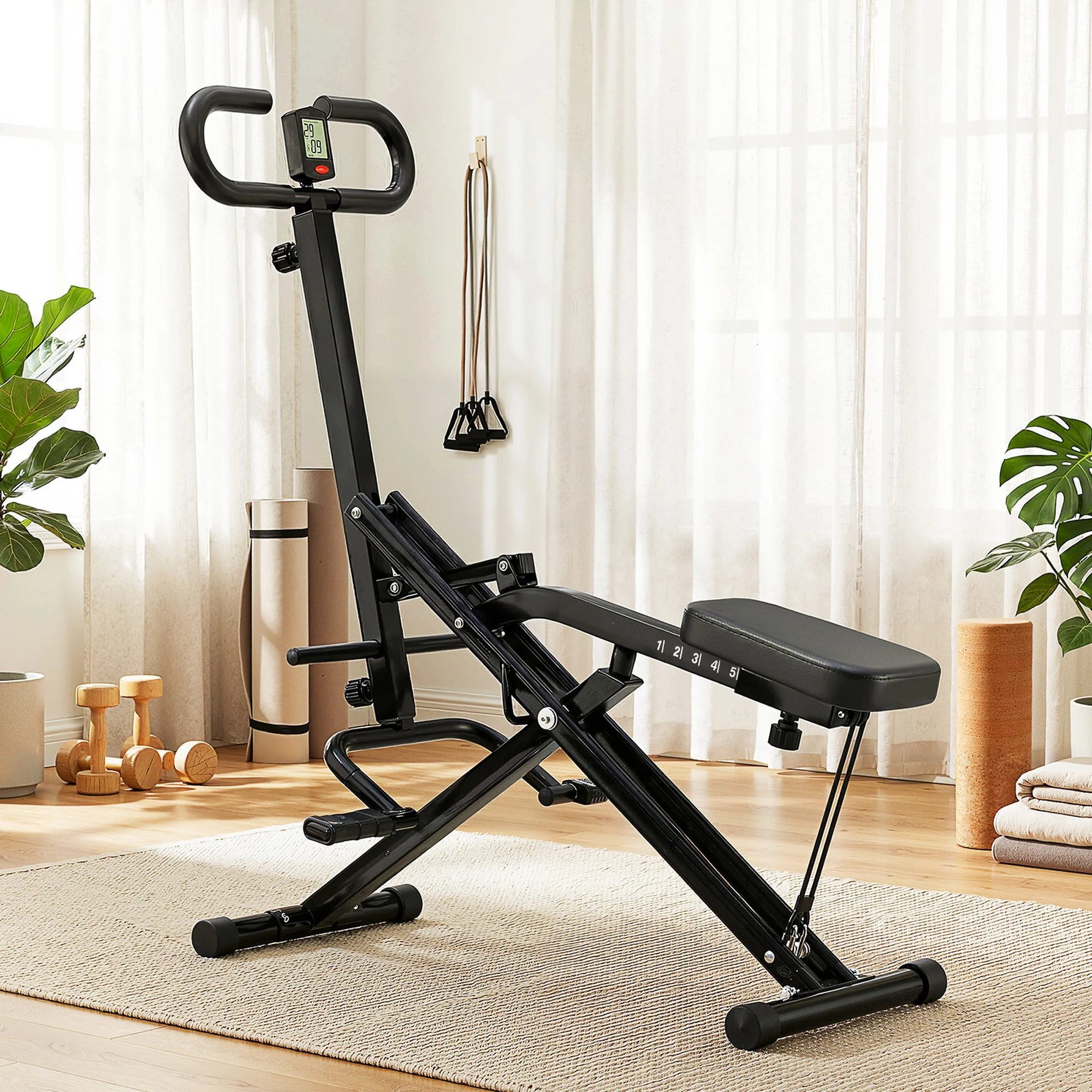 Everfit Foldable Squat Machine Deep Squat Rowing Machine 5 Adjustable Seat Home Gym - Image 8