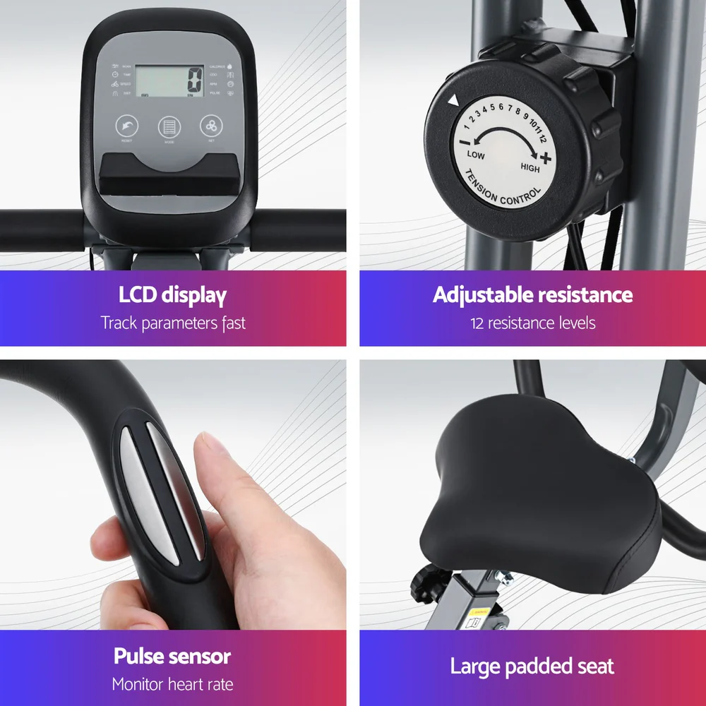 Everfit Folding Exercise Bike Magnetic X-Bike Aerobic Trainer Indoor Cycling - Image 6