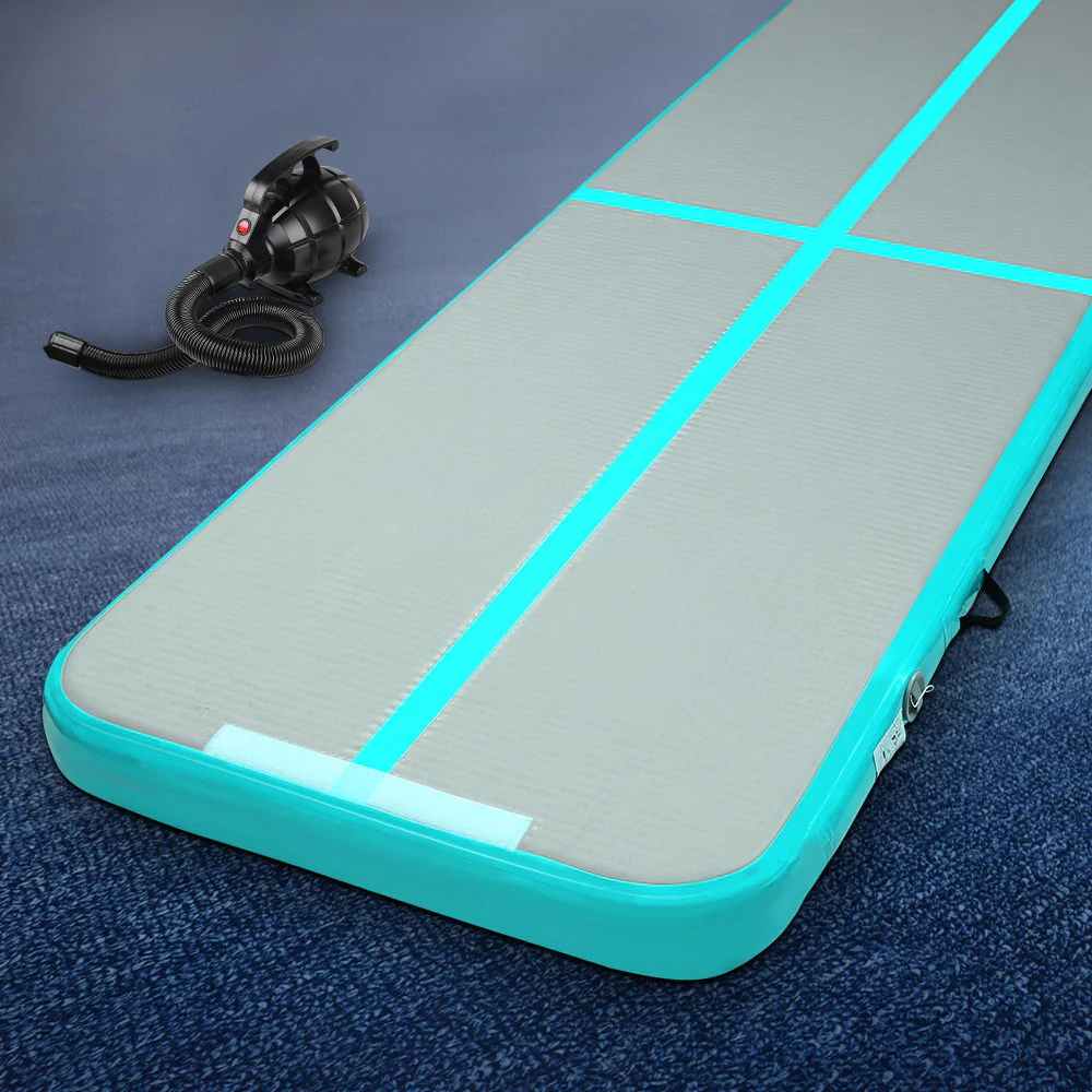 Everfit GoFun 3X1M Inflatable Air Track Mat with Pump Tumbling Gymnastics Green - Image 8