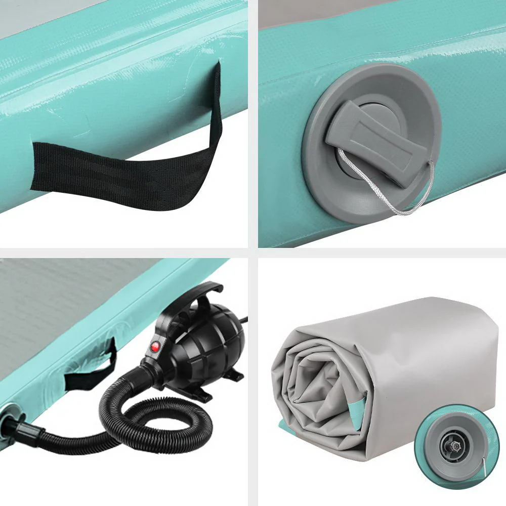 Everfit GoFun 5X1M Inflatable Air Track Mat with Pump Tumbling Gymnastics Green - Image 3