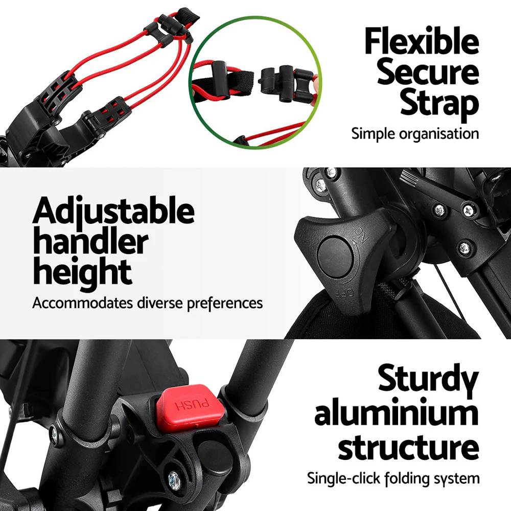 Everfit Golf Buggy Foldable Trolley Golf Cart Swivel Wheel Umbrella Bottle Stand - Image 7