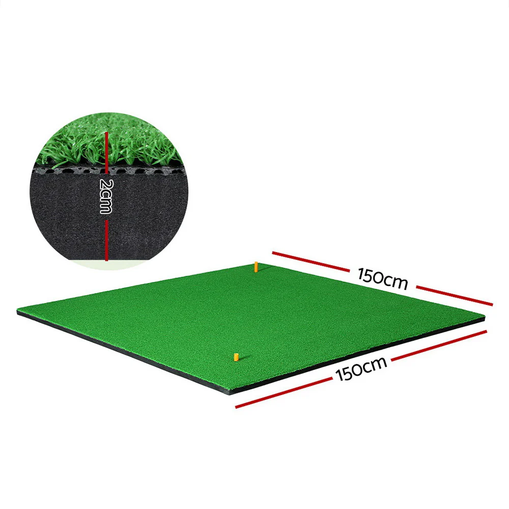 Everfit Golf Hitting Mat Portable DrivingÂ Range PracticeÂ Training Aid 150x150cm - Image 2