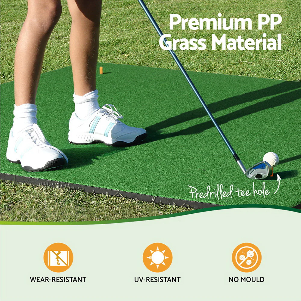 Everfit Golf Hitting Mat Portable DrivingÂ Range PracticeÂ Training Aid 150x150cm - Image 4