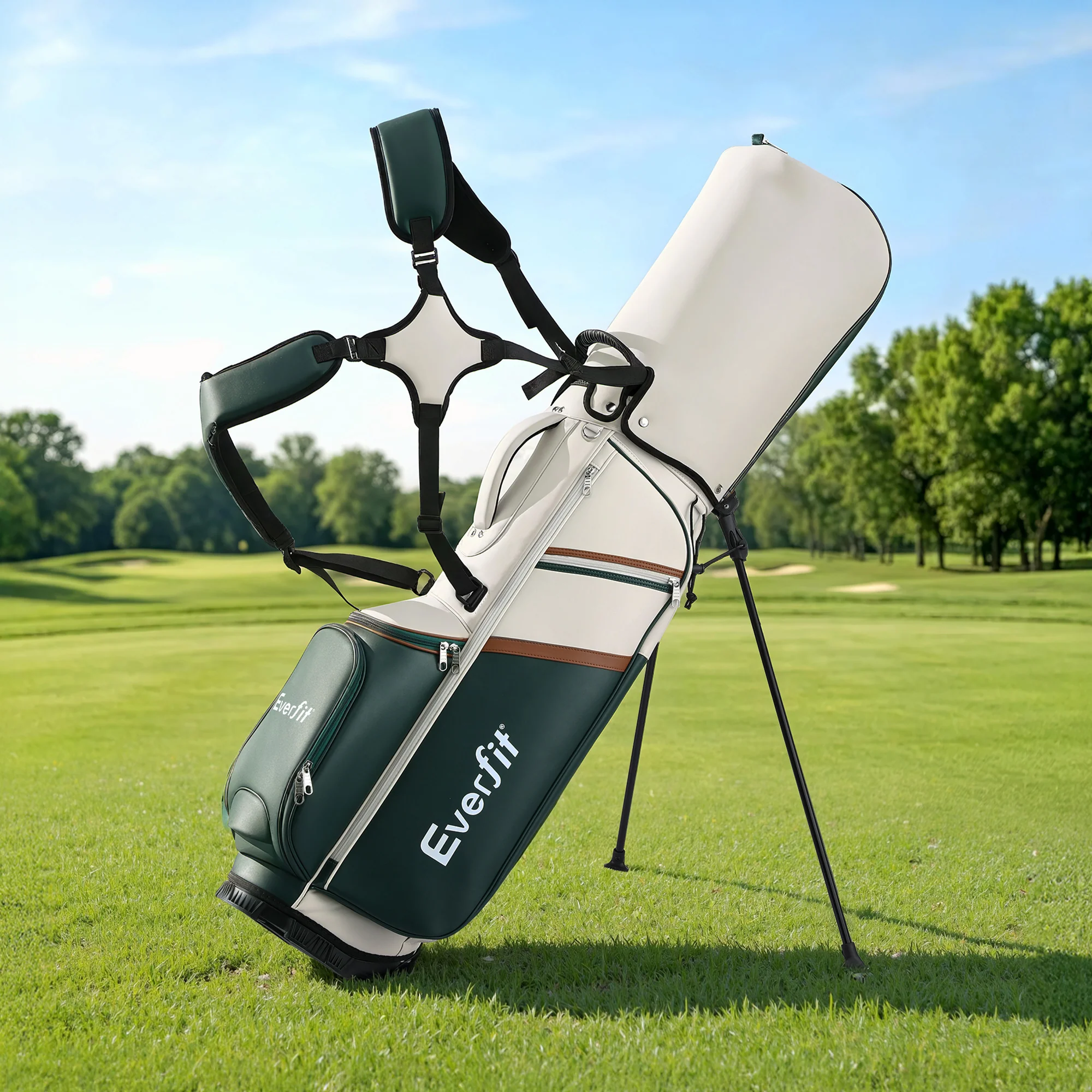 Everfit Golf Stand Bag Lightweight Carry Bag Dual Strap Club Divider - Image 8