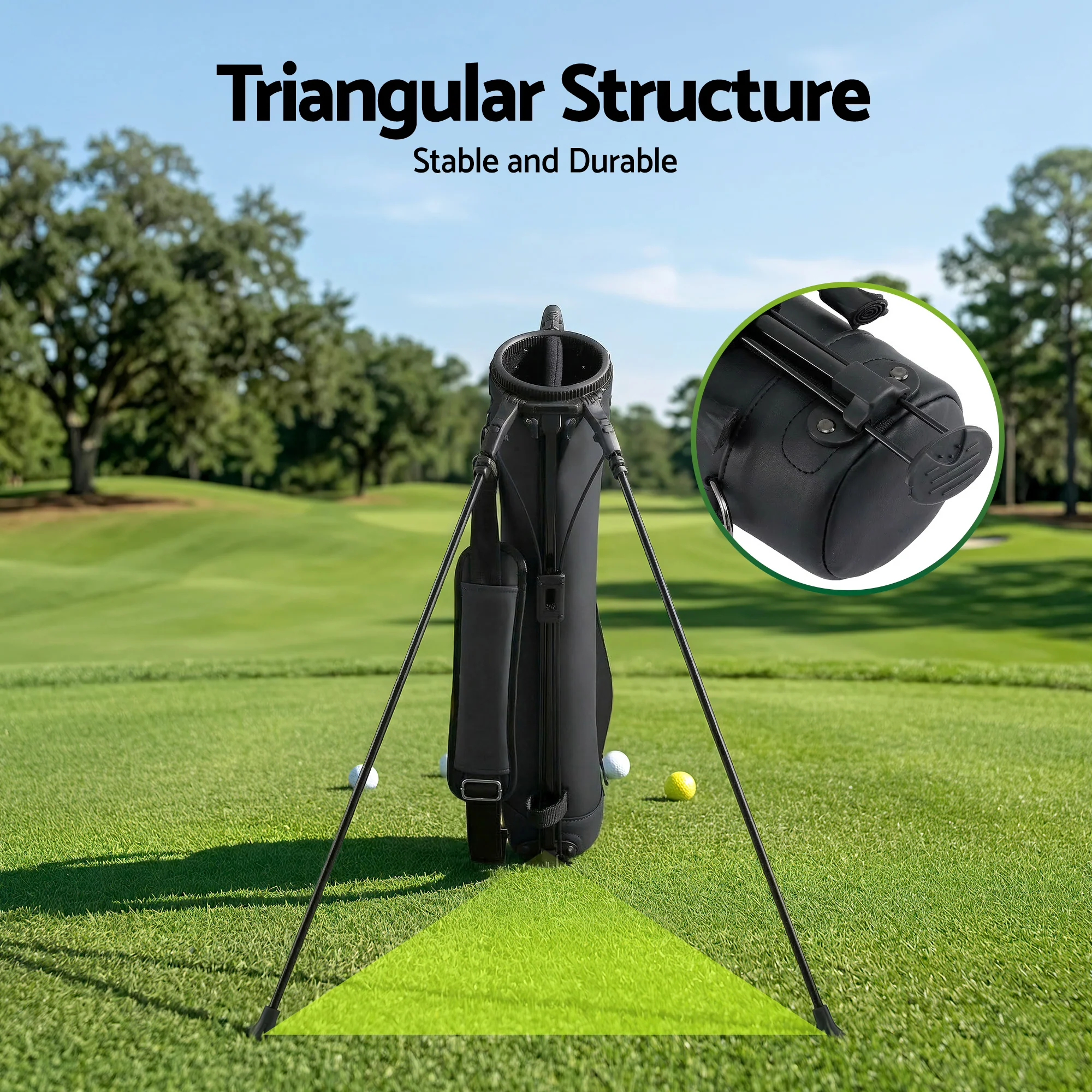 Everfit Golf Stand Bag Lightweight Sunday Pitch And Putt Bag Black - Image 5