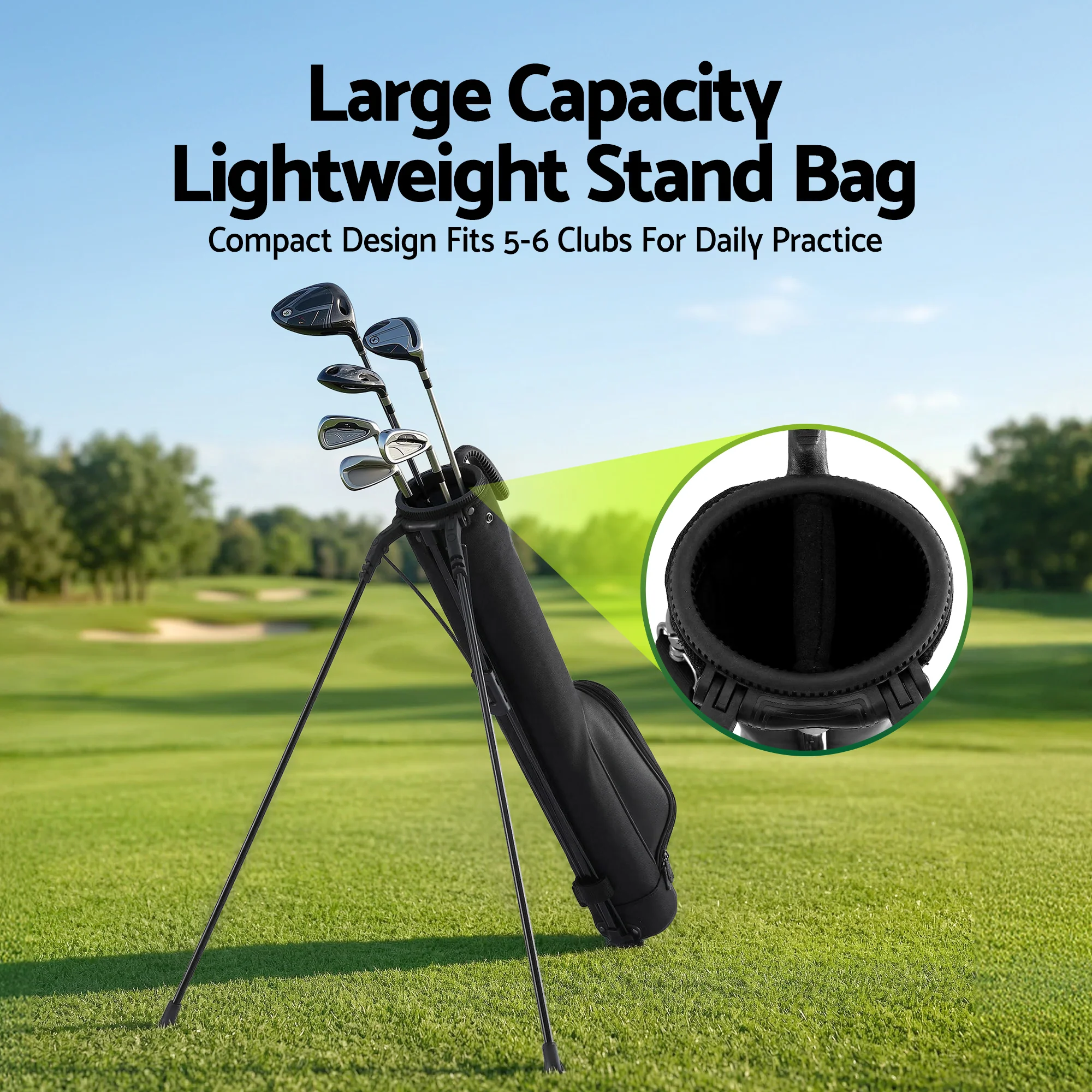 Everfit Golf Stand Bag Lightweight Sunday Pitch And Putt Bag Black - Image 7