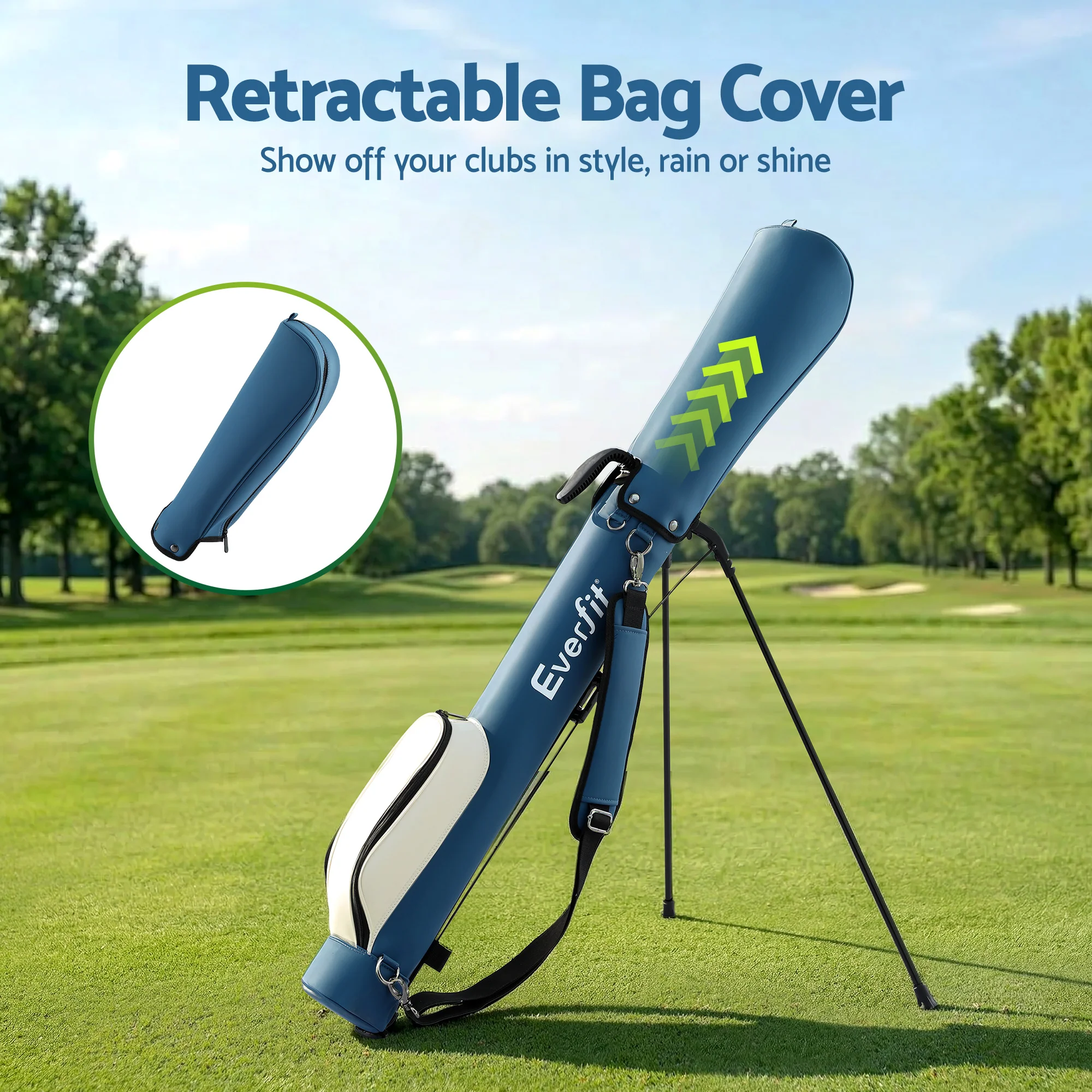 Everfit Golf Stand Bag Lightweight Sunday Pitch And Putt Bag Blue - Image 4