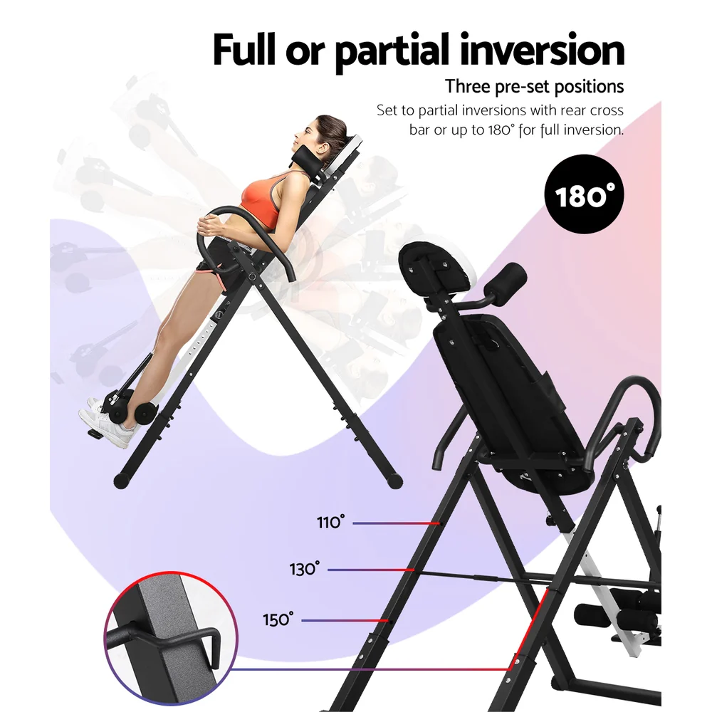 Everfit Inversion Table Gravity Exercise Inverter Back Stretcher Home Gym Grey - Image 7