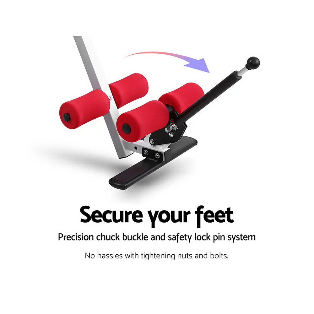 Everfit Inversion Table Gravity Exercise Inverter Back Stretcher Home Gym Red - Image 4