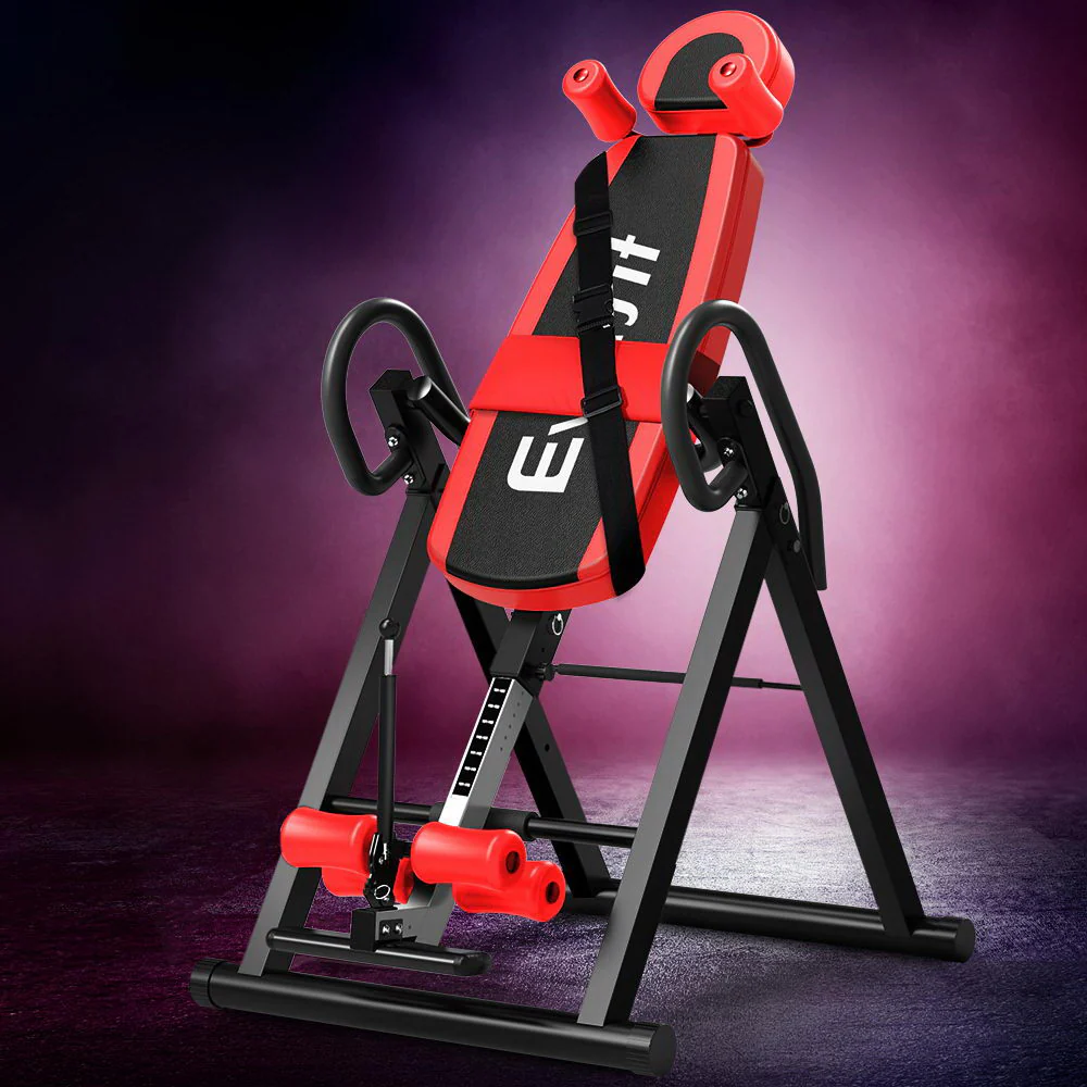 Everfit Inversion Table Gravity Exercise Inverter Back Stretcher Home Gym Red - Image 7