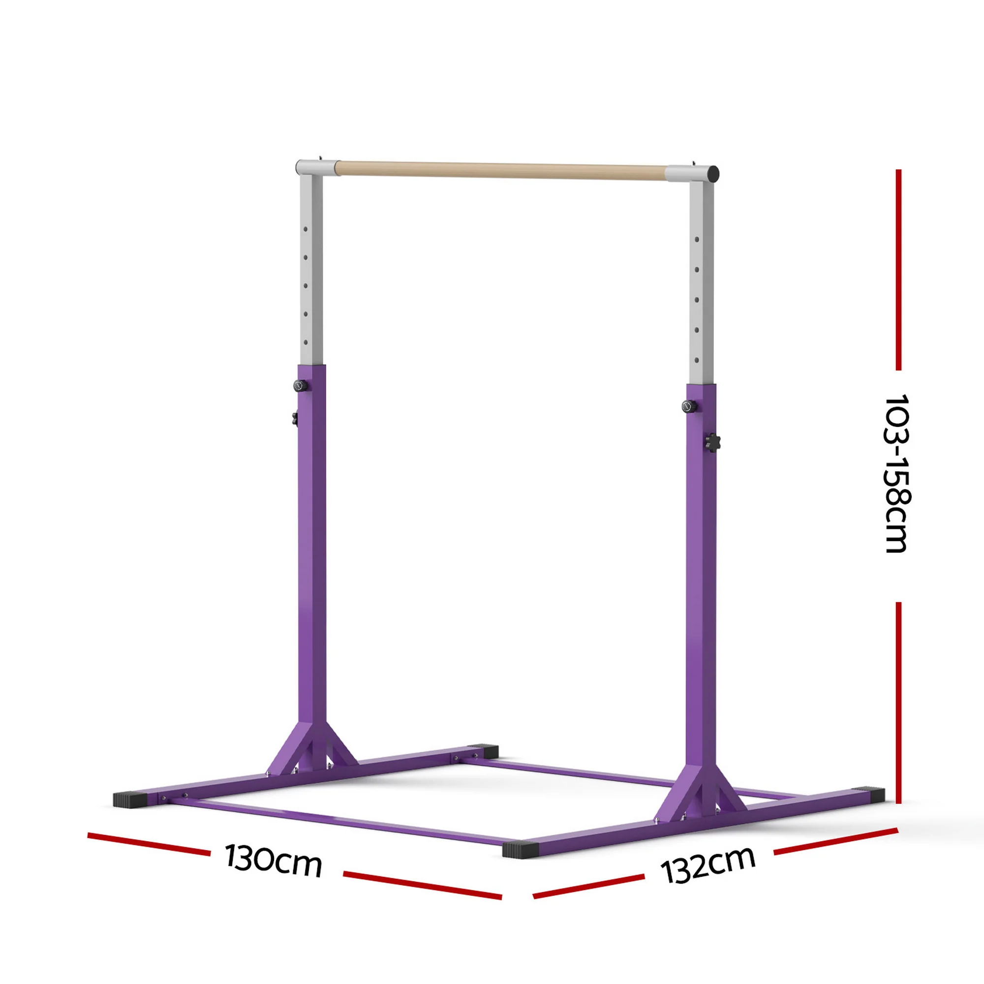 Everfit Kids Gymnastics Bar Pull Up Station Monkey Bar Adjustable Indoor Garden - Image 2