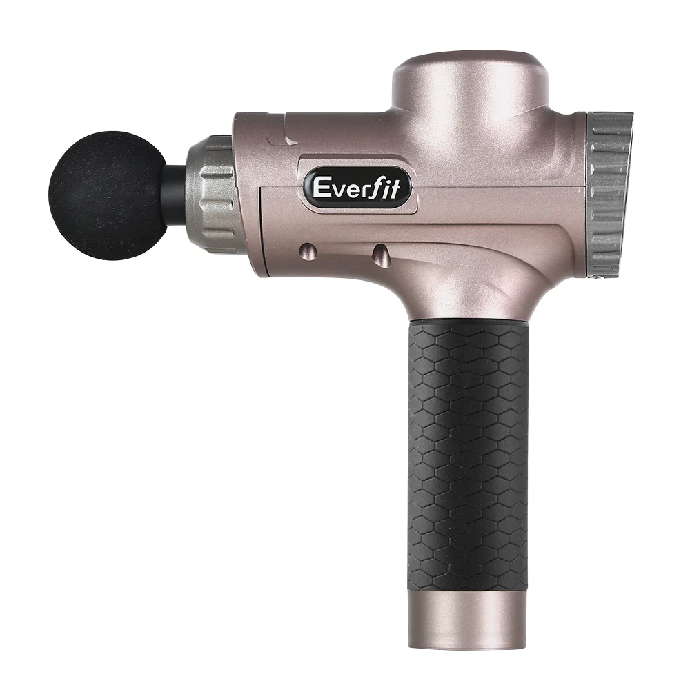 Everfit Massage Gun 30 Speed 6 Heads Vibration Muscle Massager Chargeable Gold - Image 4