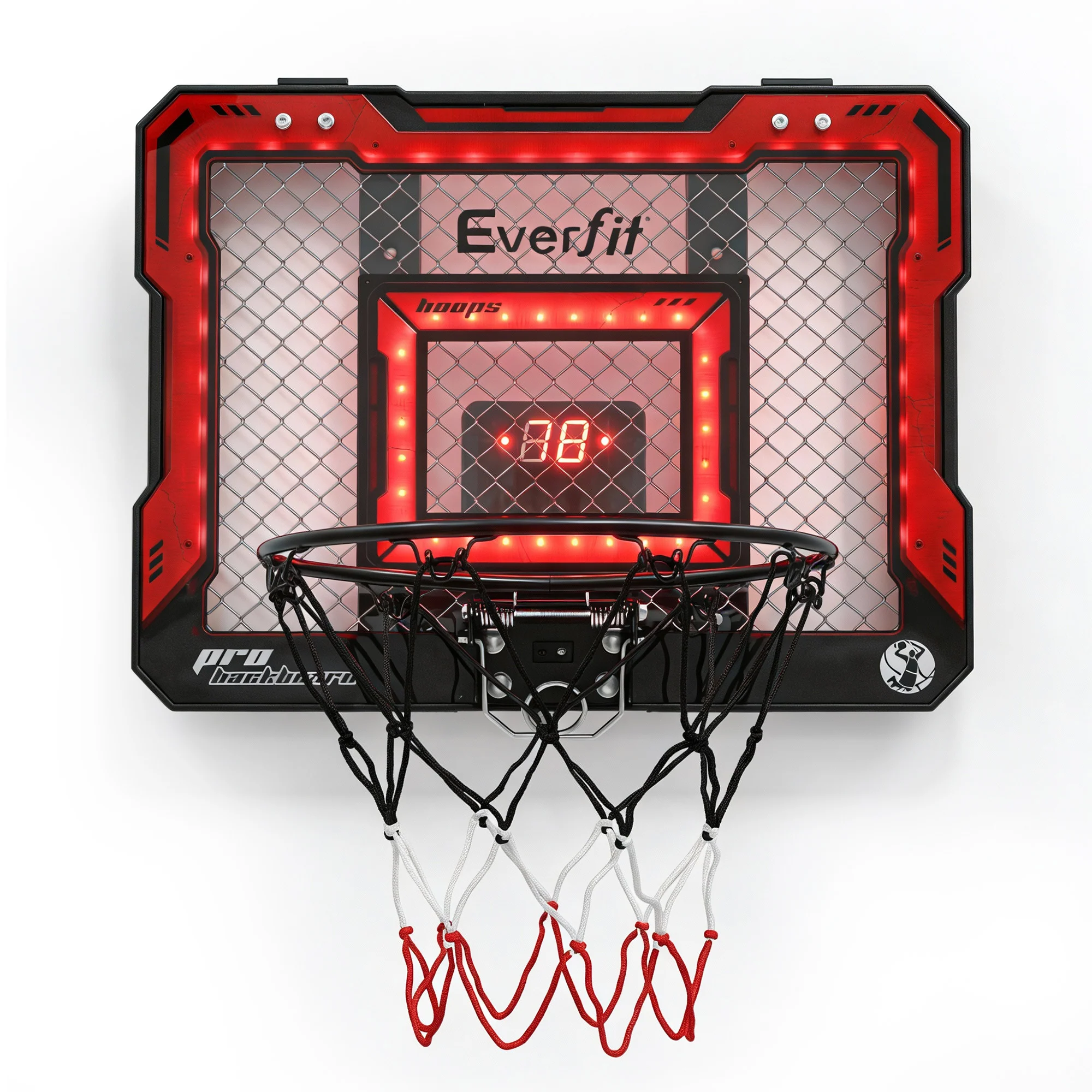 Everfit Mini Basketball Hoop Over Door Indoor LED Scoreboard Kids Set 40x30cm - Image 3