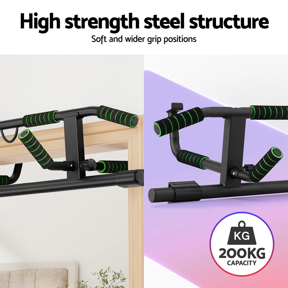 Everfit Multi-Grip Pull Up Bar Doorway Chin Up Horizontal Bar Home Gym Workout 101cm - Image 5