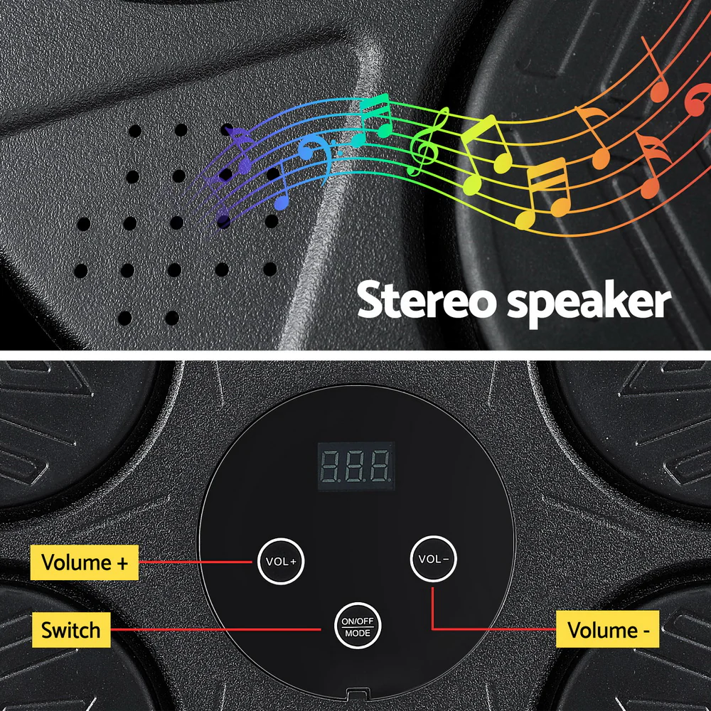 Everfit Music Boxing Machine Bluetooth Wall-Mounted Punch Target with LED Display & Gloves - Image 6