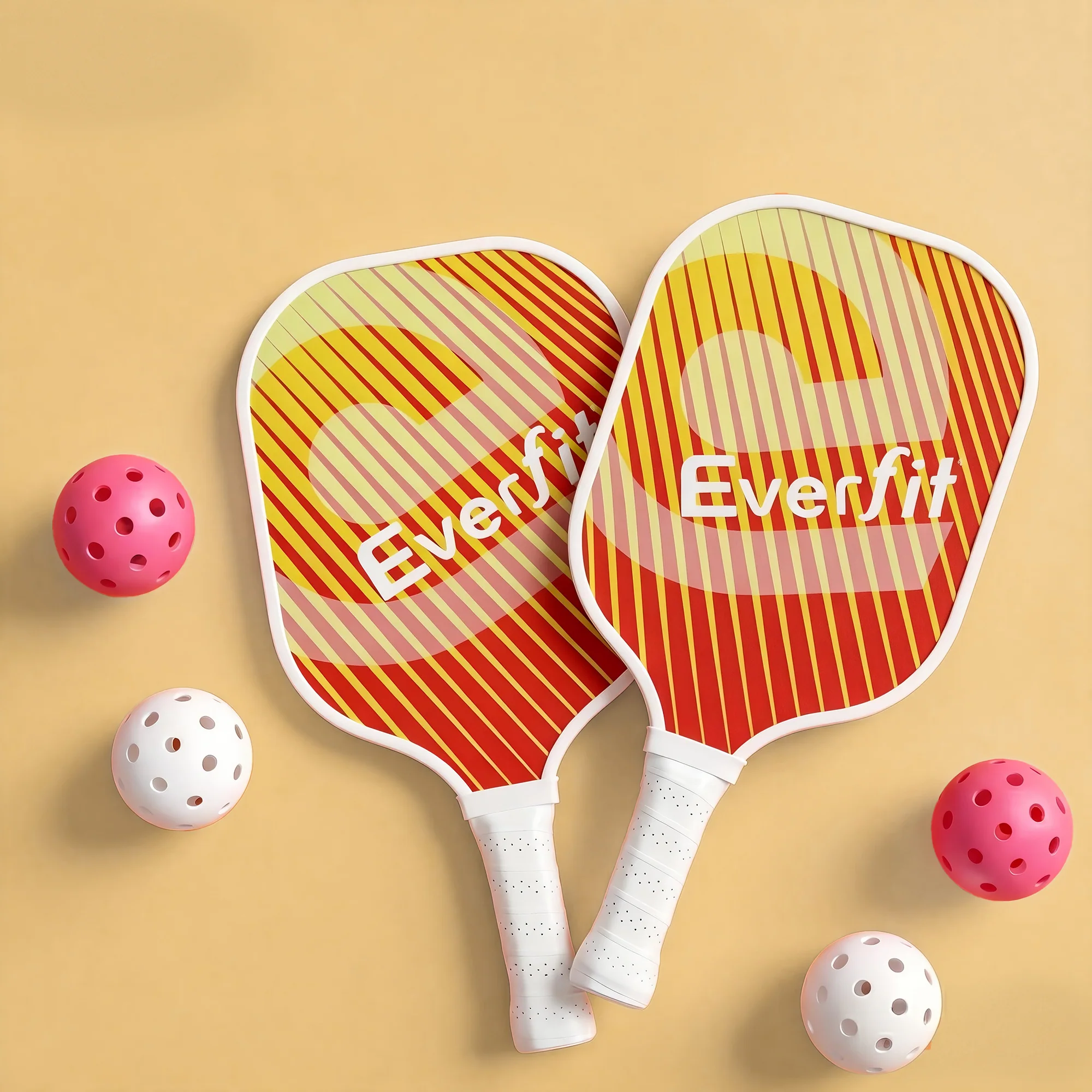 Everfit Pickleball Paddle Set Fibreglass Racquet Honeycomb Core With Bag Orange - Image 7