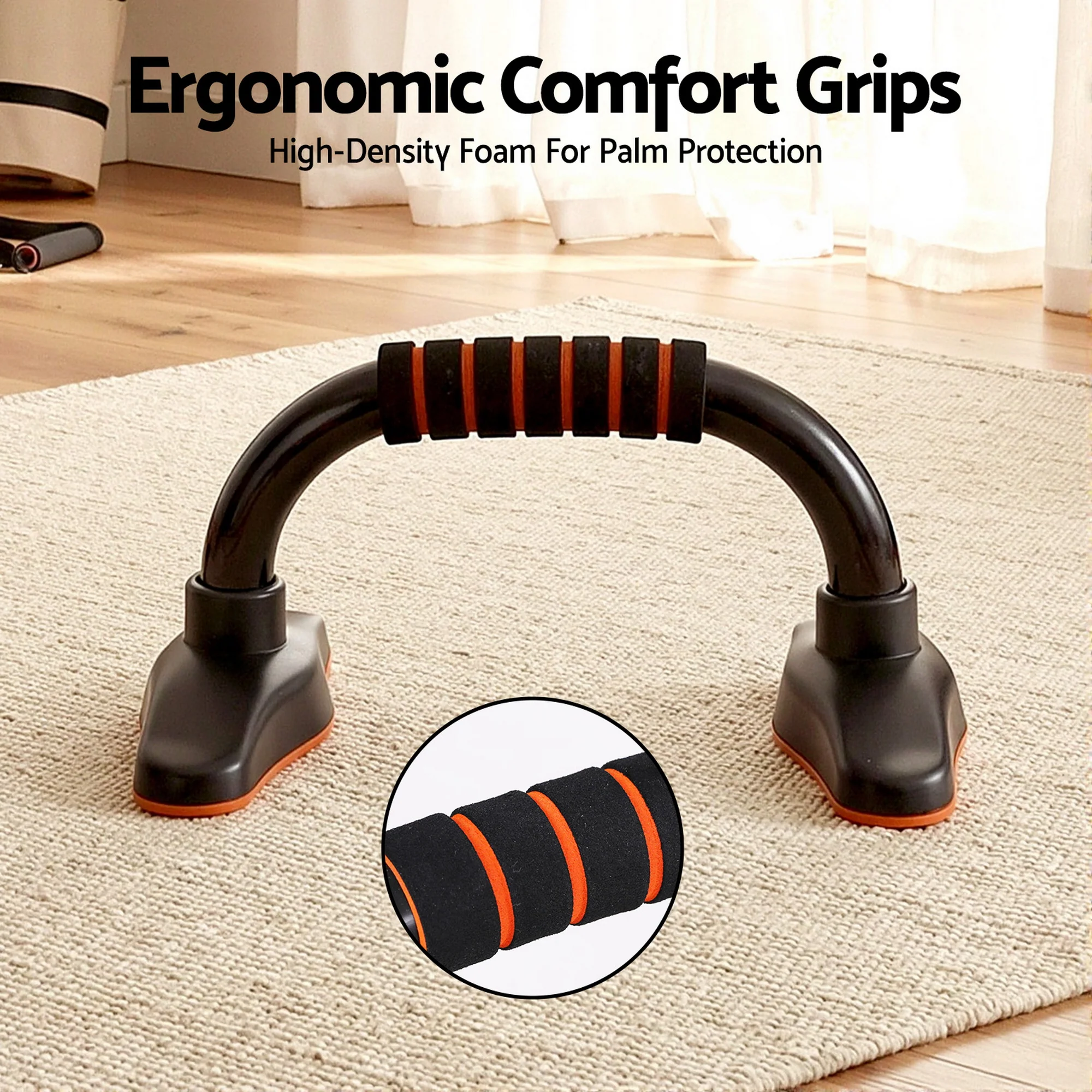 Everfit Push Up Bars Stands Parallel Handles Home Gym Fitness Strength Training - Image 7