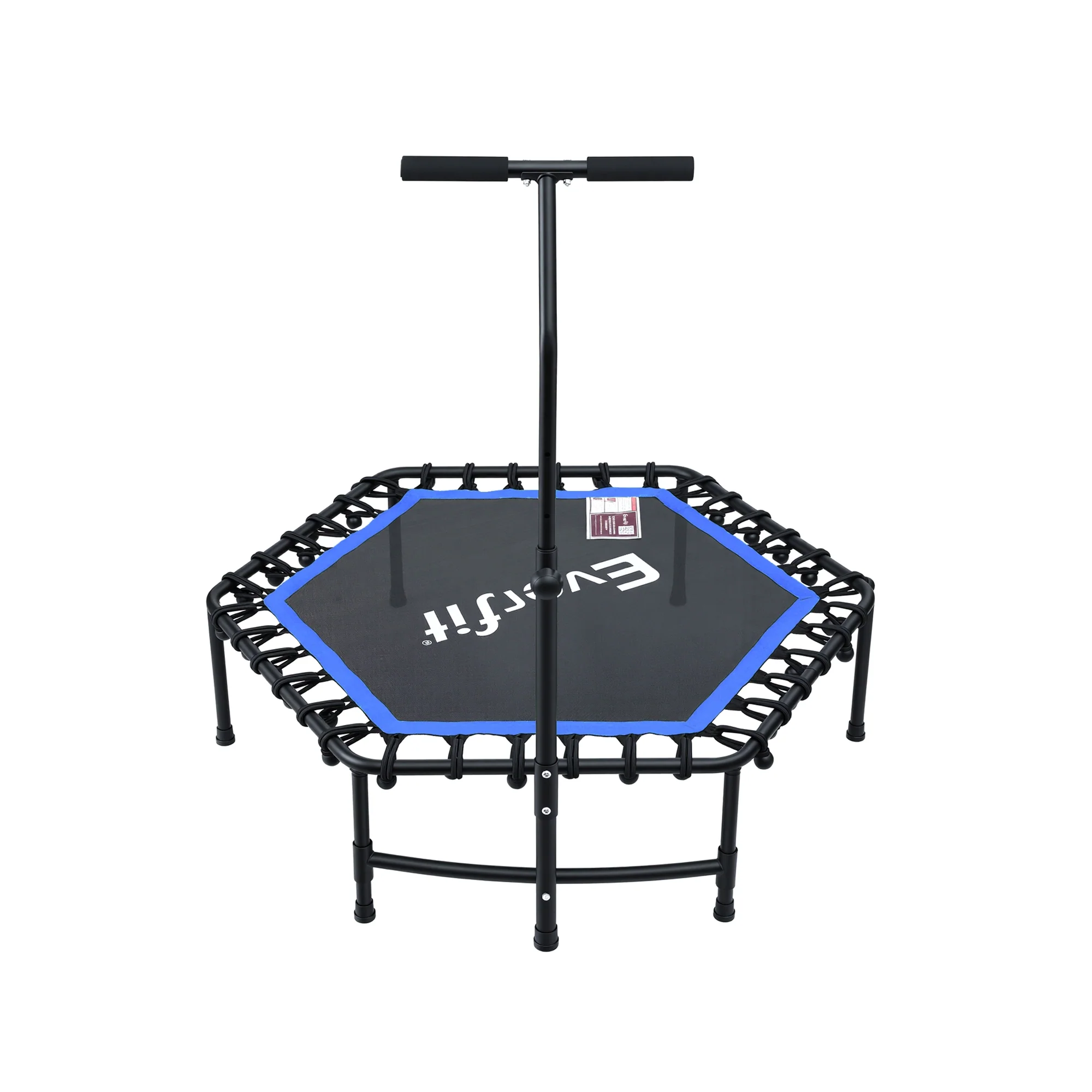 Everfit 48inch Hexagon Fitness Trampoline Rebounder Adjustable Handrail Blue - Image 3