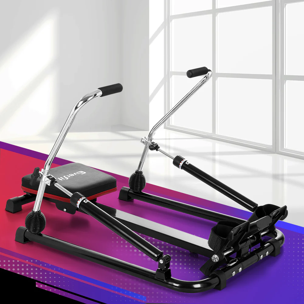 Everfit Rowing Machine 12 Levels Hydraulic Rower Fitness Gym Home Cardio - Image 5