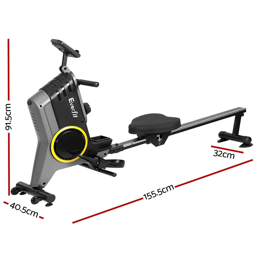 Everfit Rowing Machine 12 Levels Magnetic Rower Fitness Gym Cardio Workout - Image 3