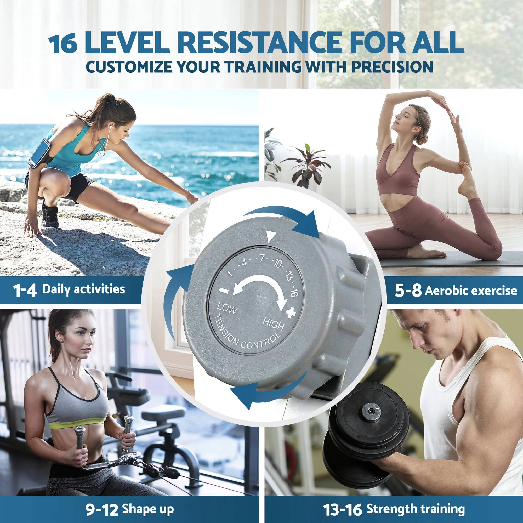 Everfit Rowing Machine for Home Magnetic Rowing Machine App Compatible Quiet Exercise Equipment White - Image 7