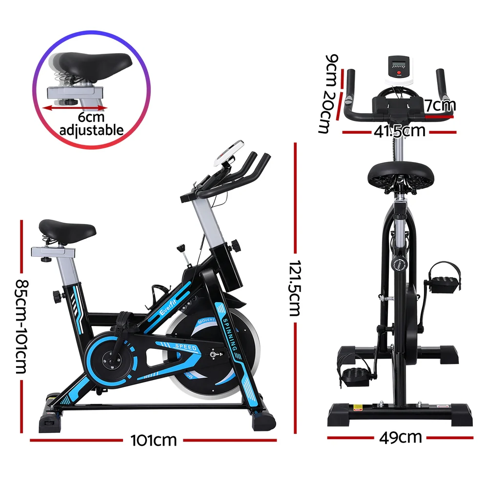 Everfit Spin Bike Magnetic Exercise Bike 13KG Flywheel Fitness 150kg capacity - Image 2