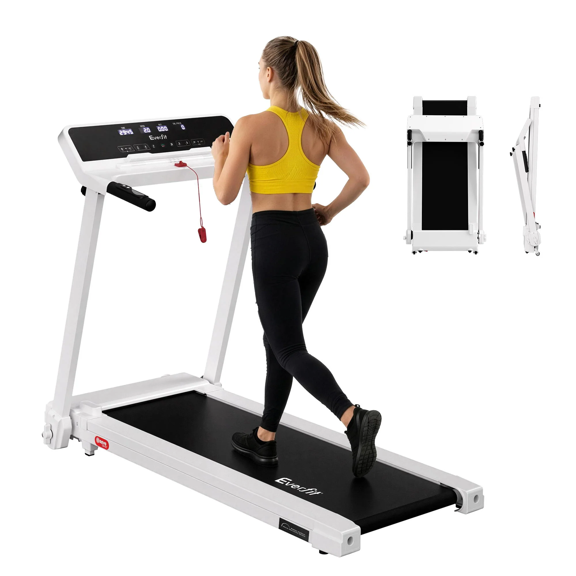 Everfit Treadmill Electric Home Gym Fitness Exercise Knob Foldable 420mm White