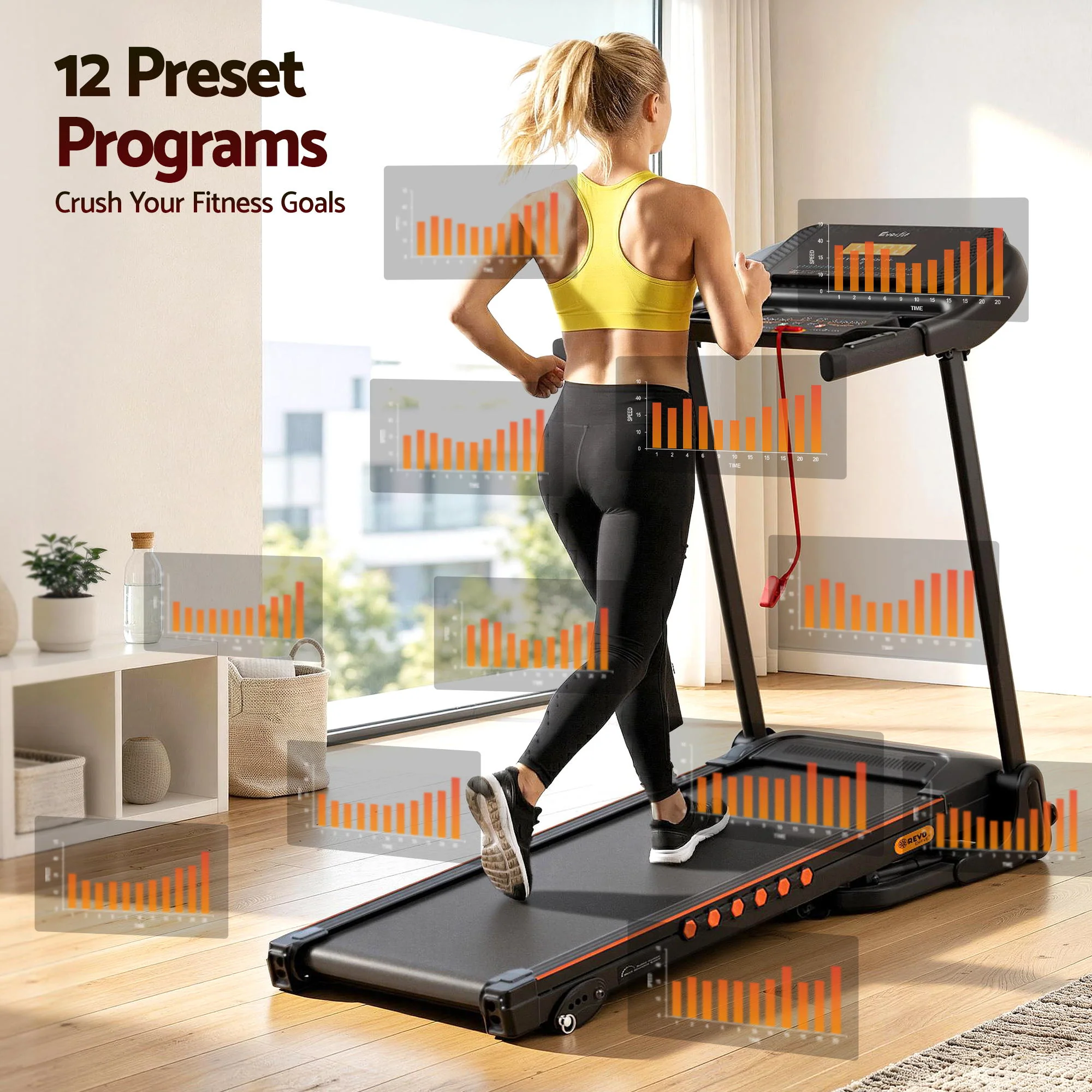 Everfit Treadmill Electric Home Gym Fitness Exercise Equipment Incline 390mm - Image 4