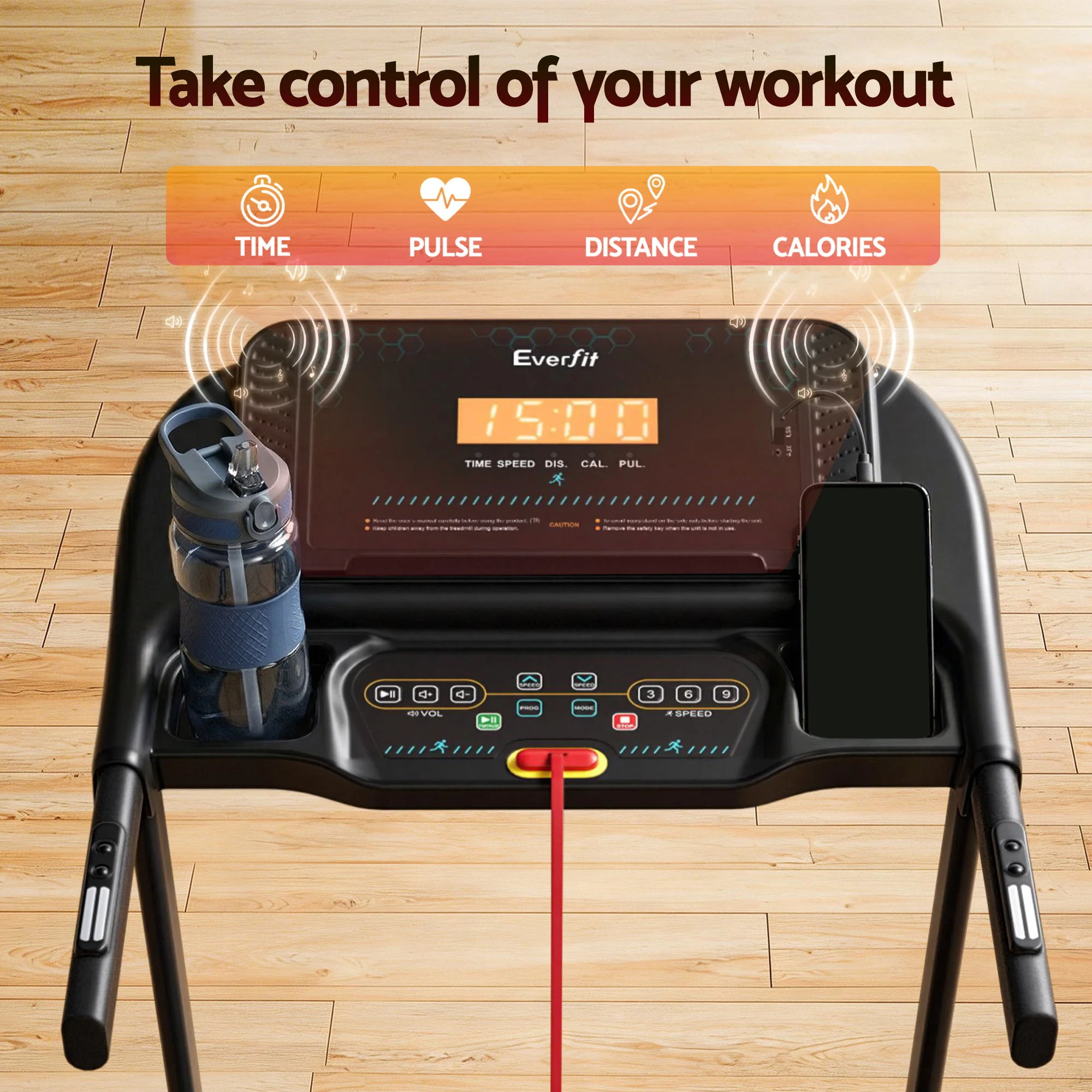 Everfit Treadmill Electric Home Gym Fitness Exercise Equipment Incline 390mm - Image 7