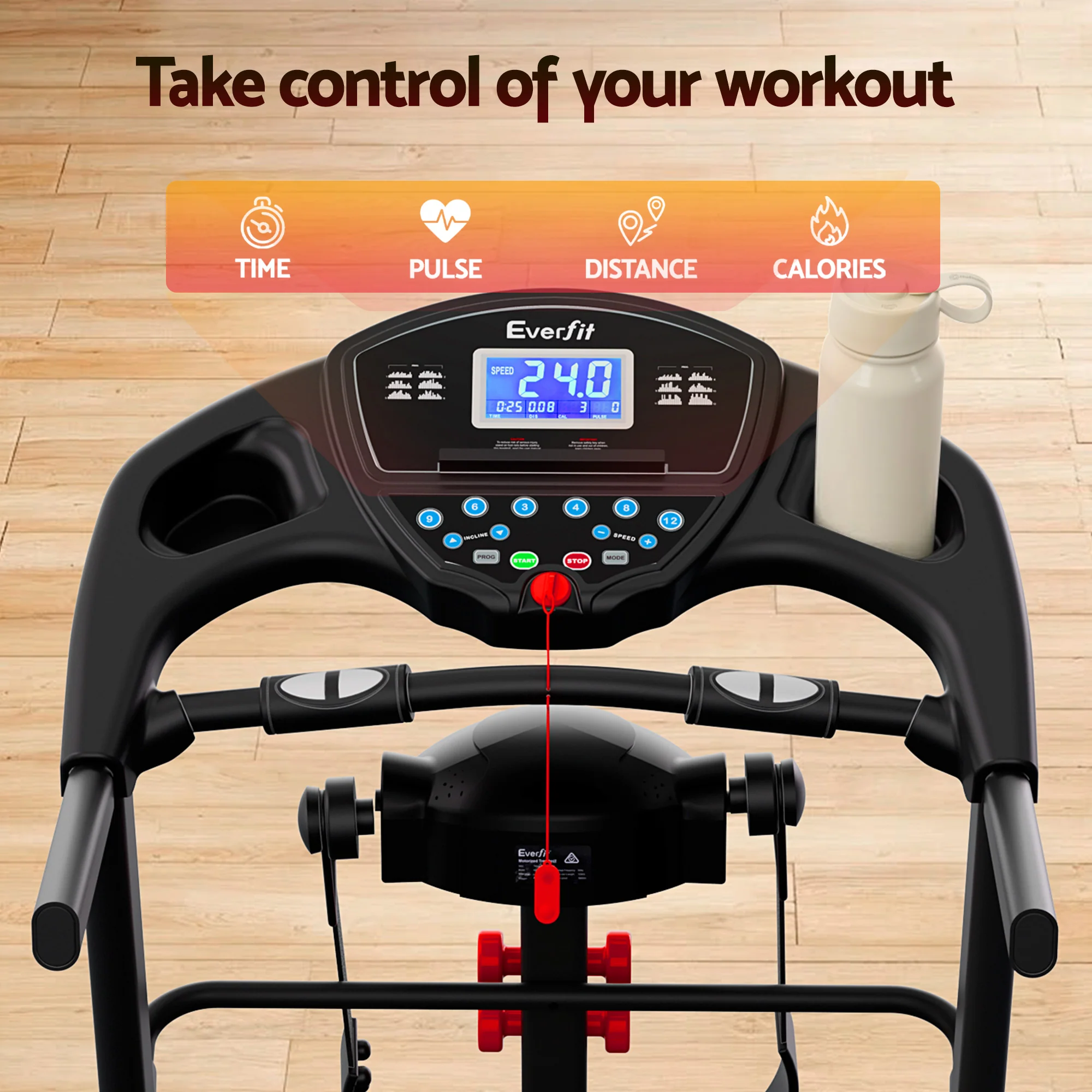 Everfit Treadmill Electric Home Gym Fitness Exercise Machine w/ Massager 480mm - Image 7