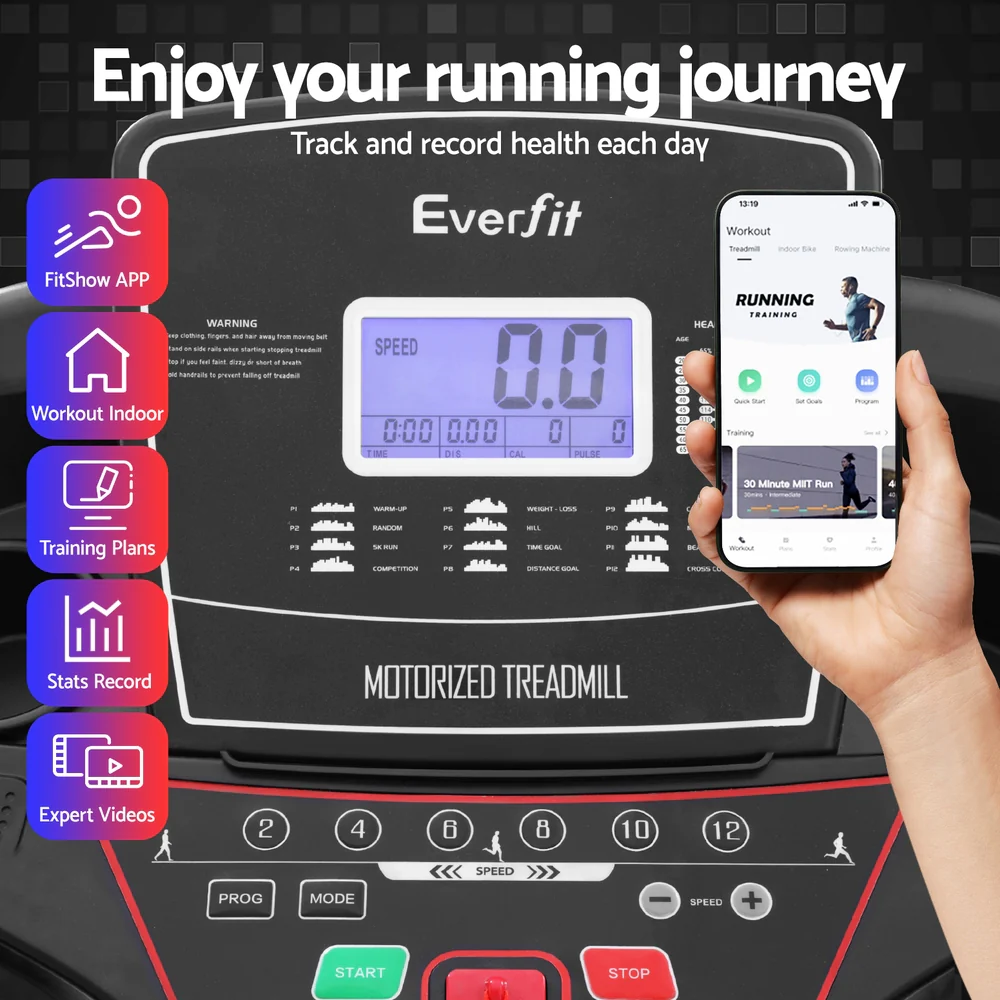 Everfit Treadmill Electric Home Gym Fitness Exercise Machine w/ Sit Up Bar 420mm - Image 6