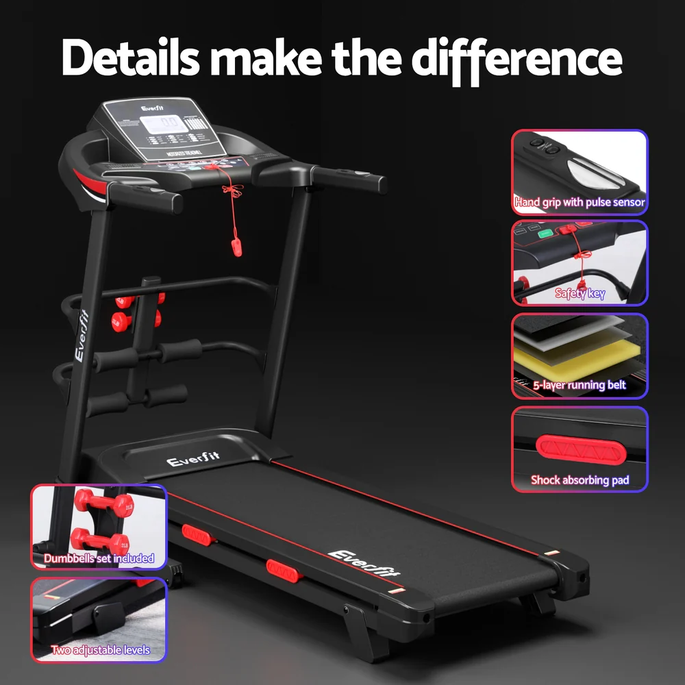 Everfit Treadmill Electric Home Gym Fitness Exercise Machine w/ Sit Up Bar 420mm - Image 7