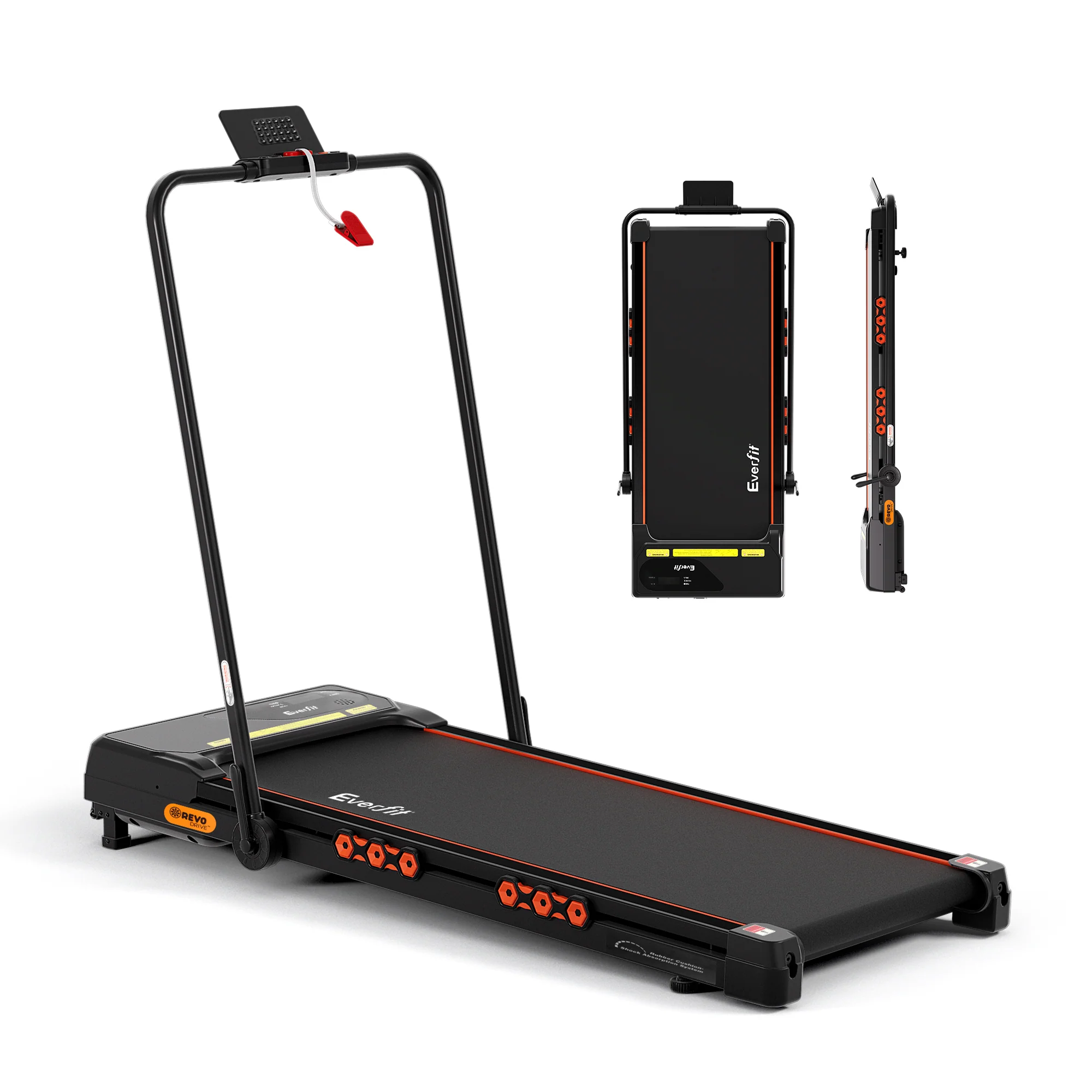 Everfit Treadmill Electric Walking Pad Auto Incline Foldable for Home Gym Black - Image 3