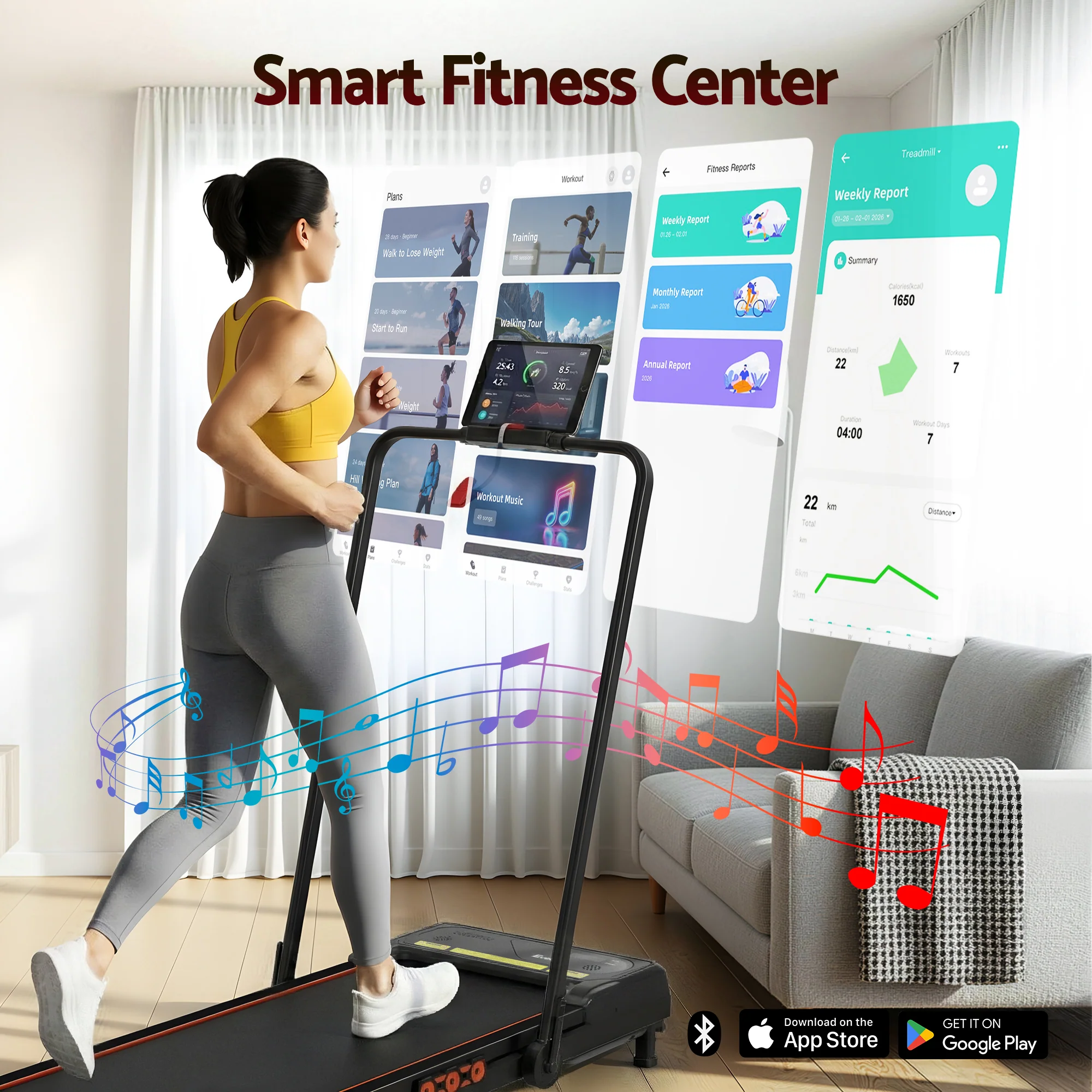 Everfit Treadmill Electric Walking Pad Auto Incline Foldable for Home Gym Black - Image 7