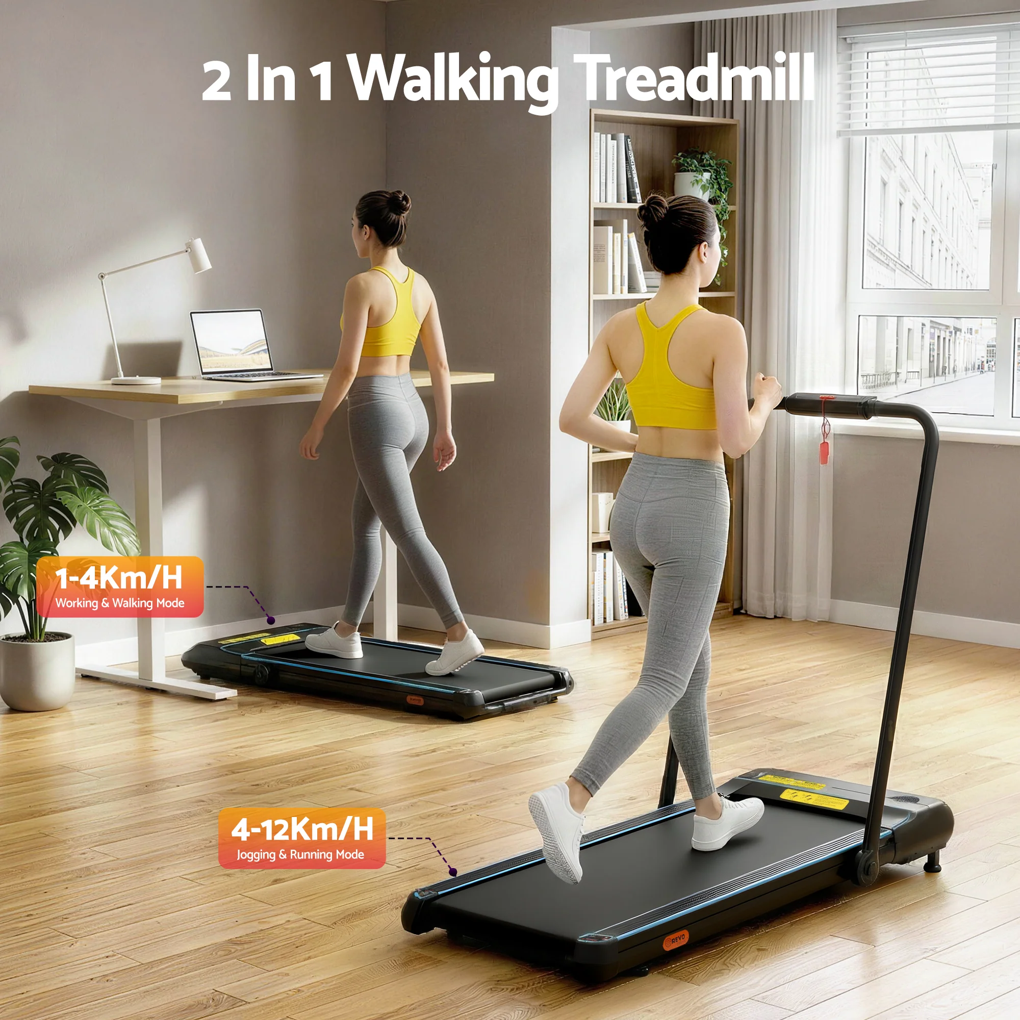 Everfit Treadmill Electric Walking Pad Under Desk Home Gym Fitness 420mm Remote - Image 4