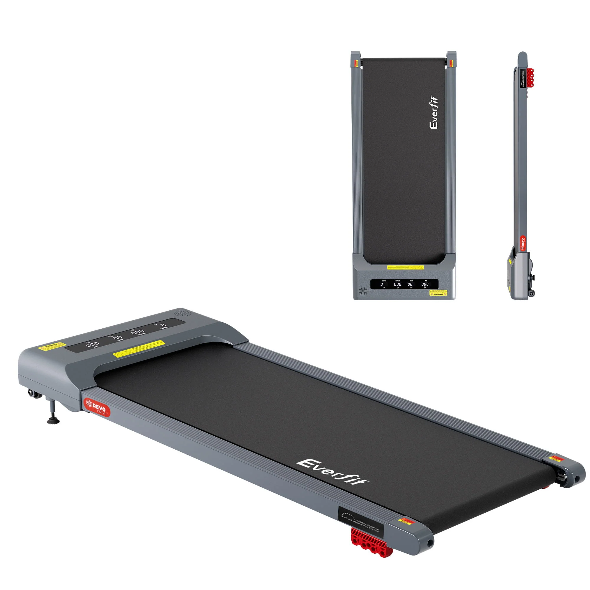 Everfit Treadmill Electric Walking Pad Incline Under Desk Home Gym 380mm Grey - Image 3