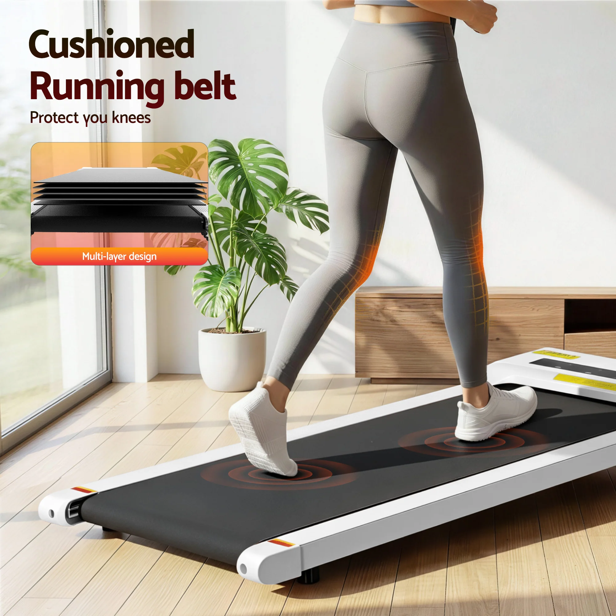 Everfit Treadmill Electric Walking Pad Under Desk Home Gym Fitness 360mm White - Image 7