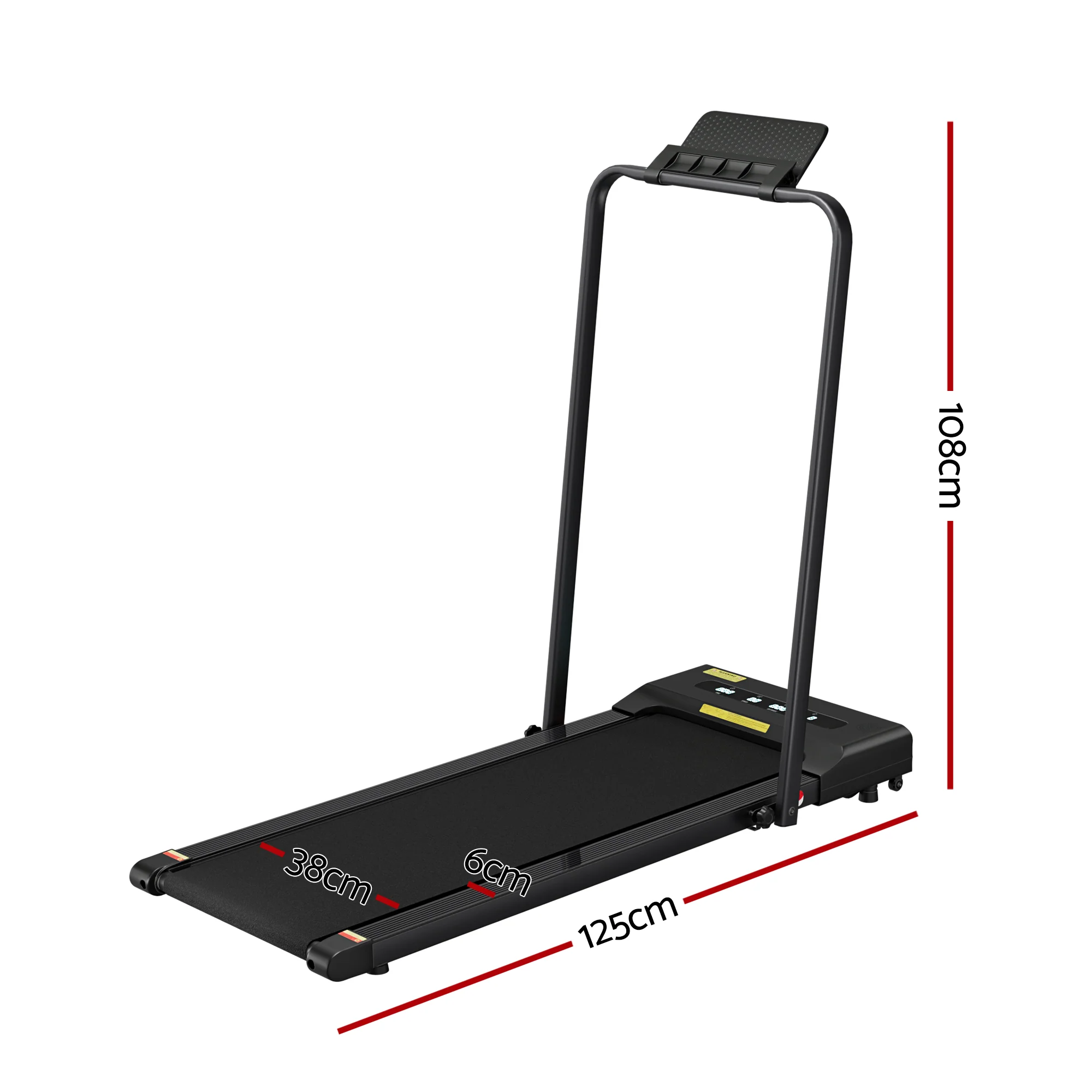 Everfit Treadmill Electric Walking Pad Under Desk Home Gym Fitness 380mm Black - Image 2