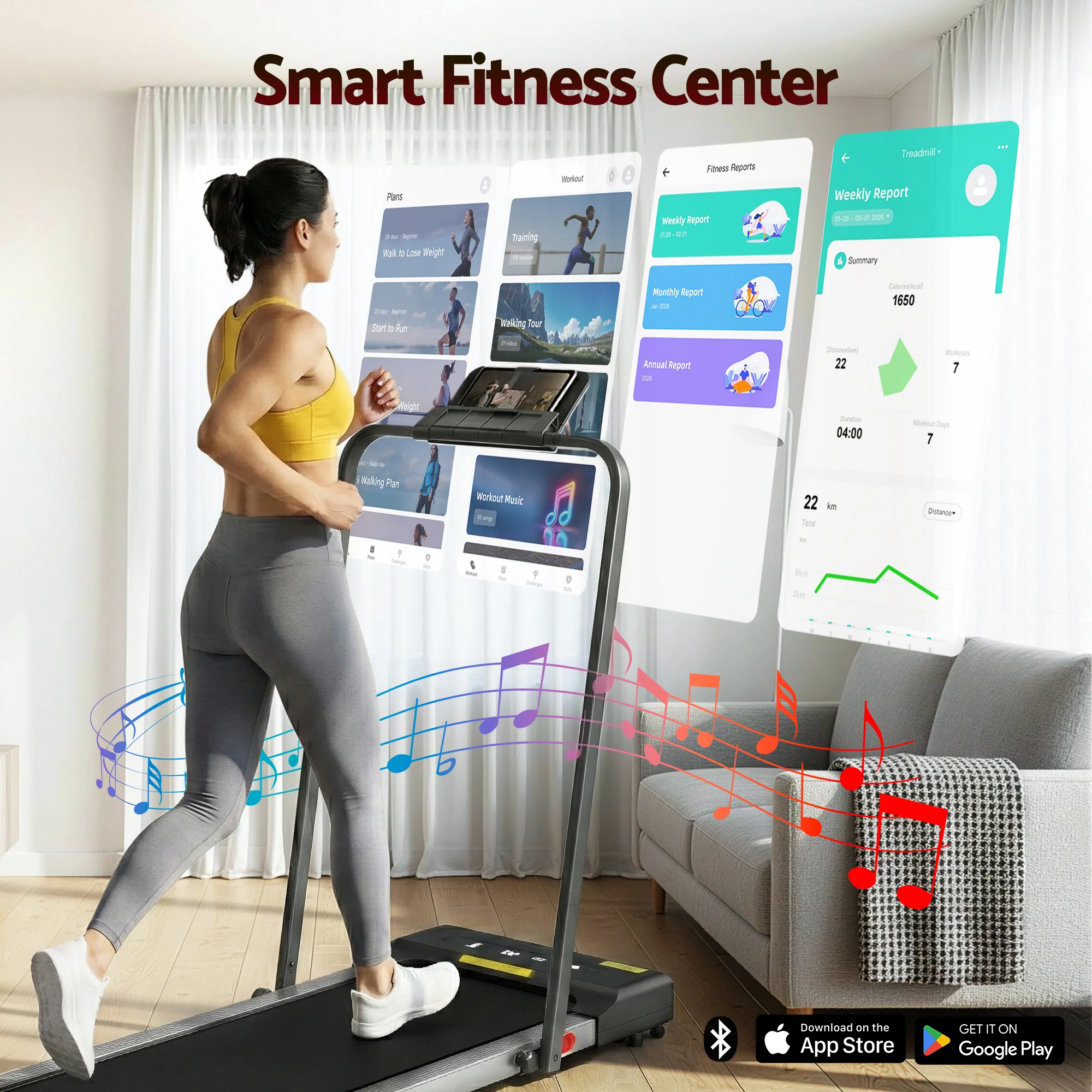 Everfit Treadmill Electric Walking Pad Under Desk Home Gym Fitness 380mm Grey - Image 5