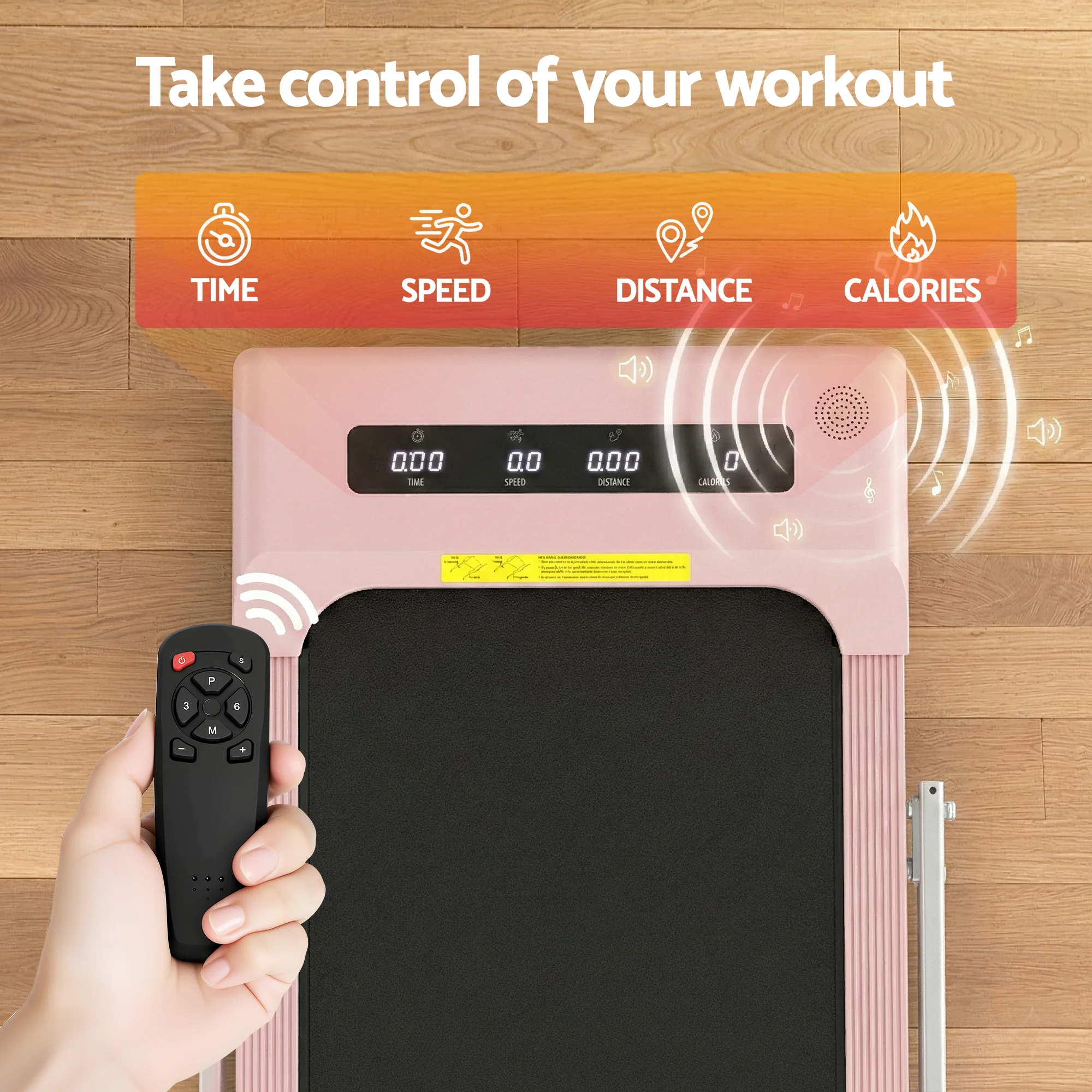 Everfit Treadmill Electric Walking Pad Under Desk Home Gym Fitness 380mm Pink - Image 6
